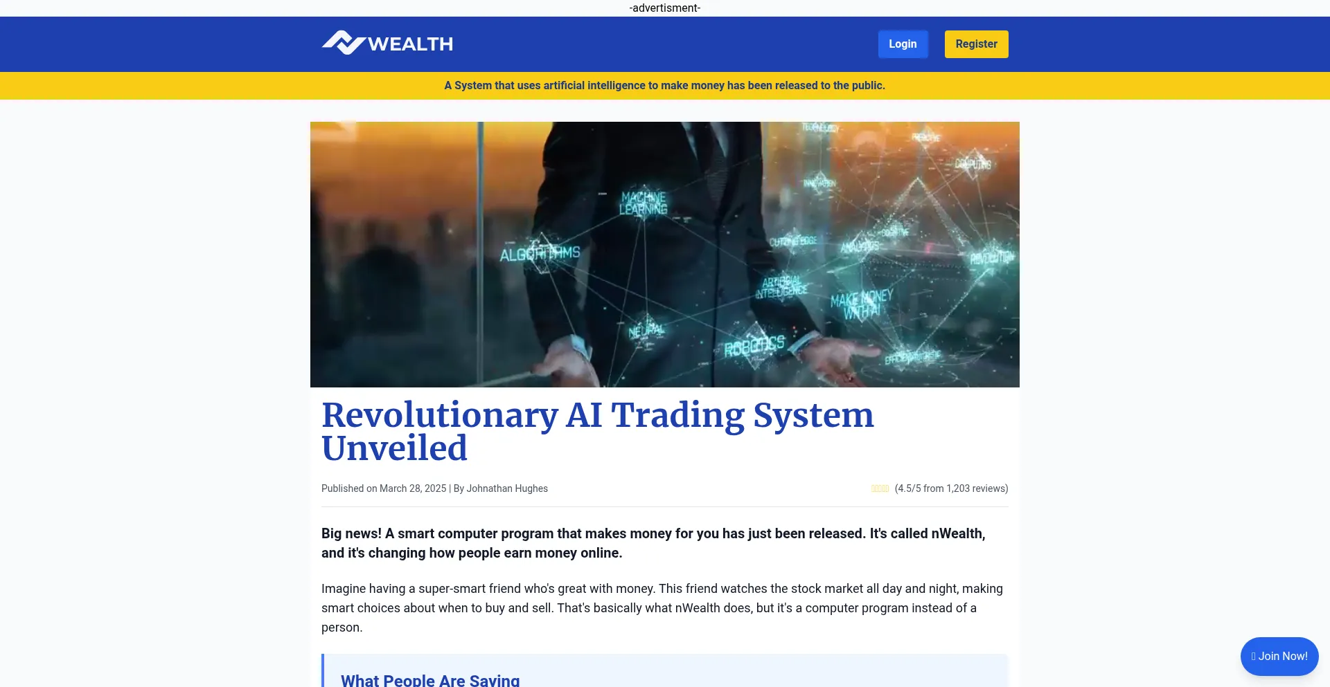 Website screenshot of Nwealth.app