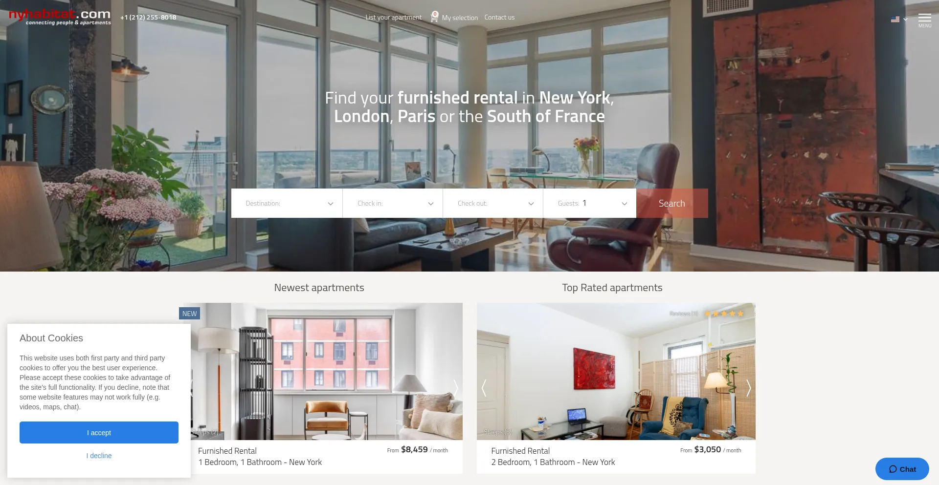 Website screenshot of Nyhabitat.com