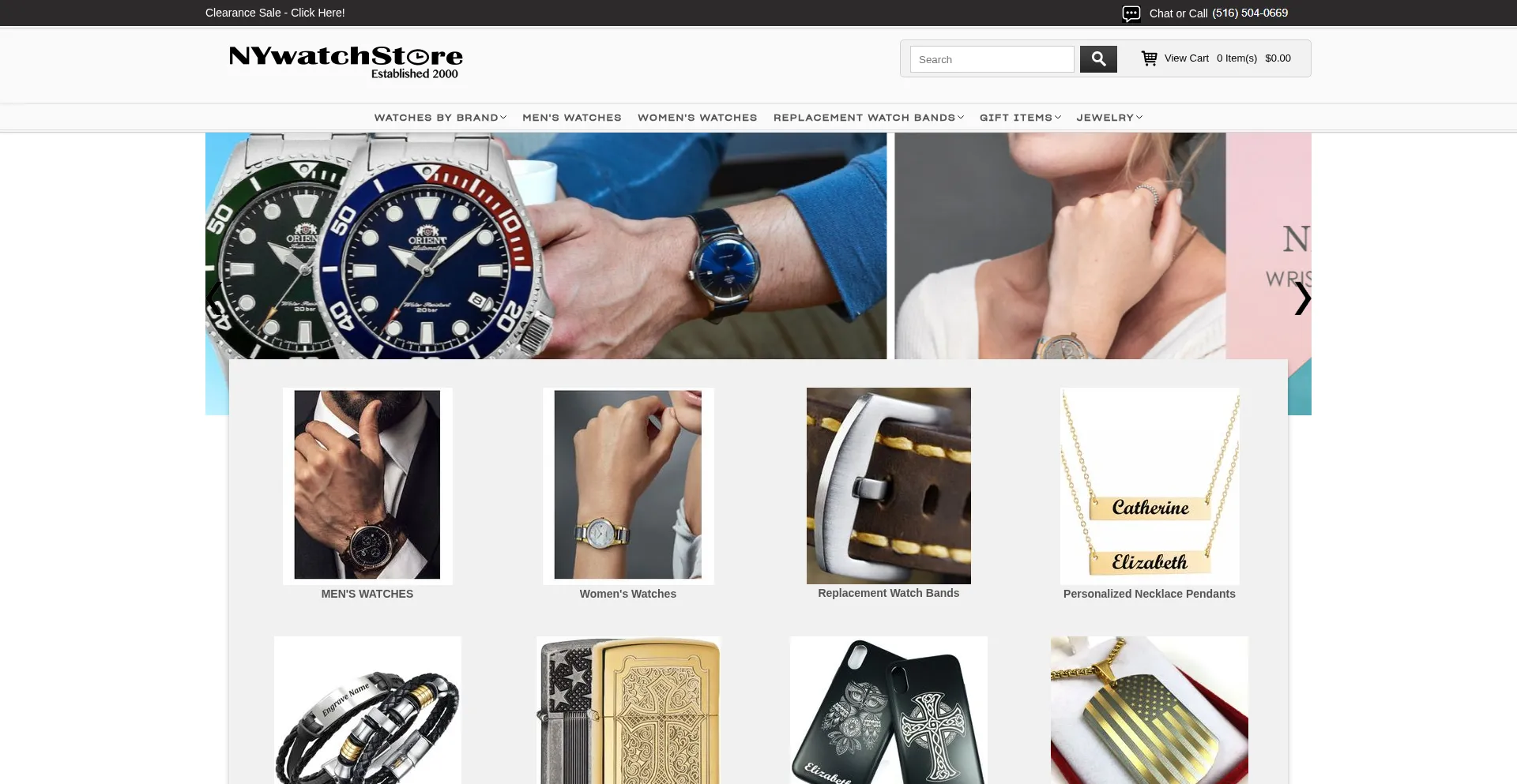 Website screenshot of Nywatchstore.com