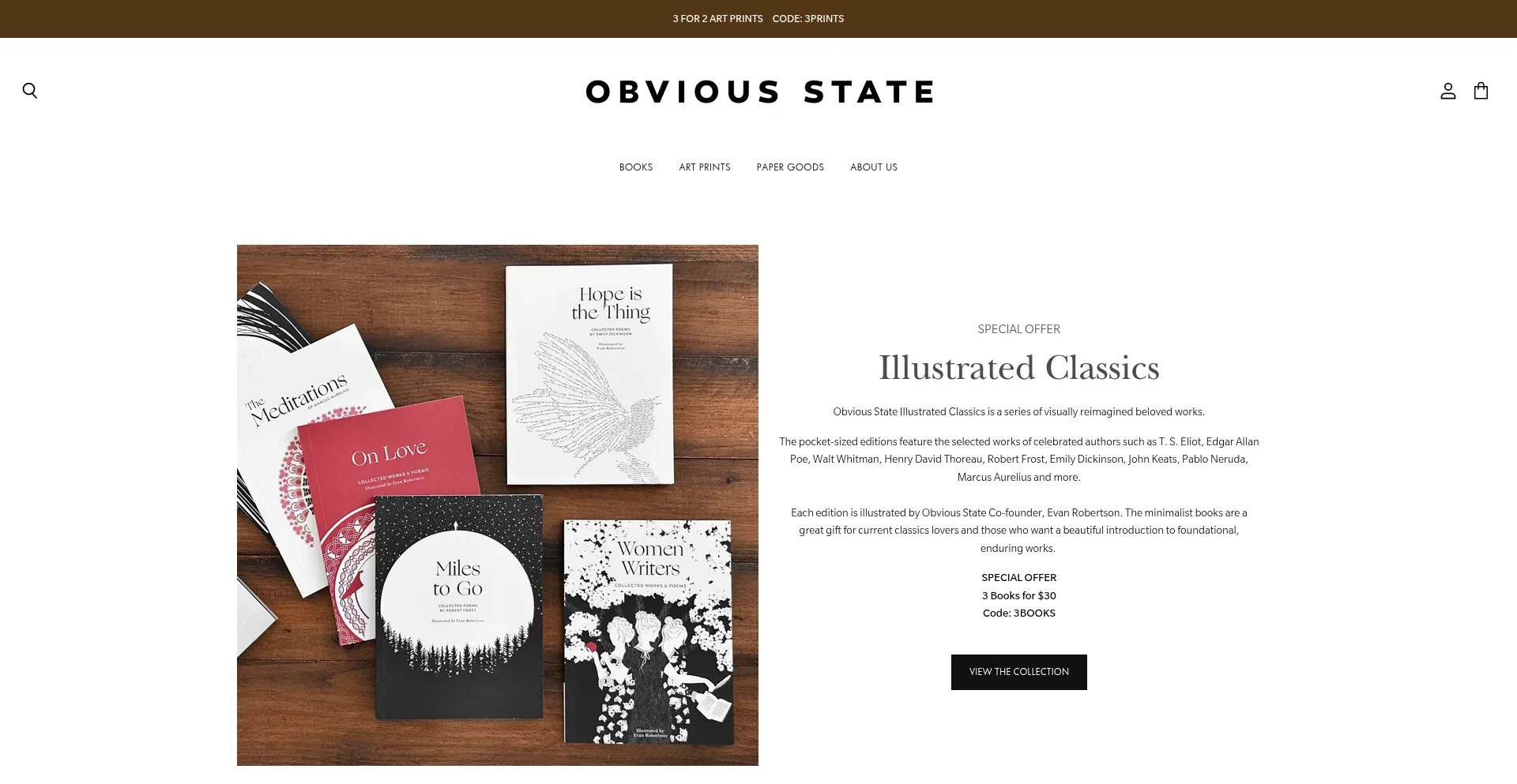 Website screenshot of Obviousstate.com