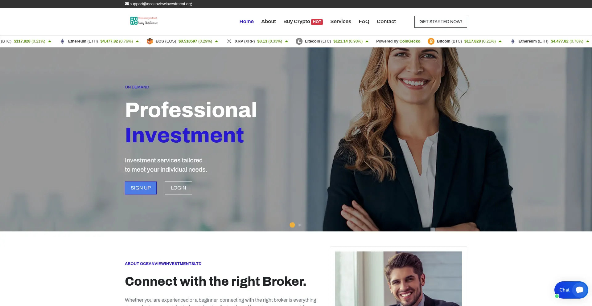 Website screenshot of Oceanviewinvestment.org