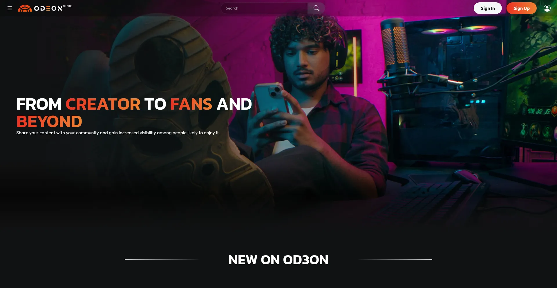 Website screenshot of Od3on.com