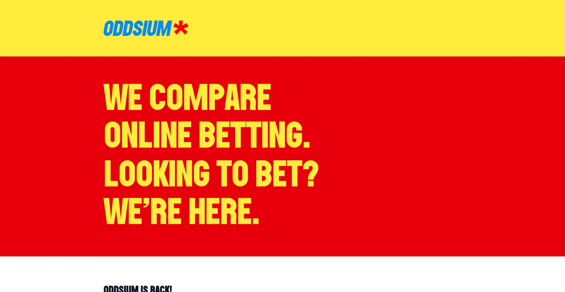 Website screenshot of Oddsium.com