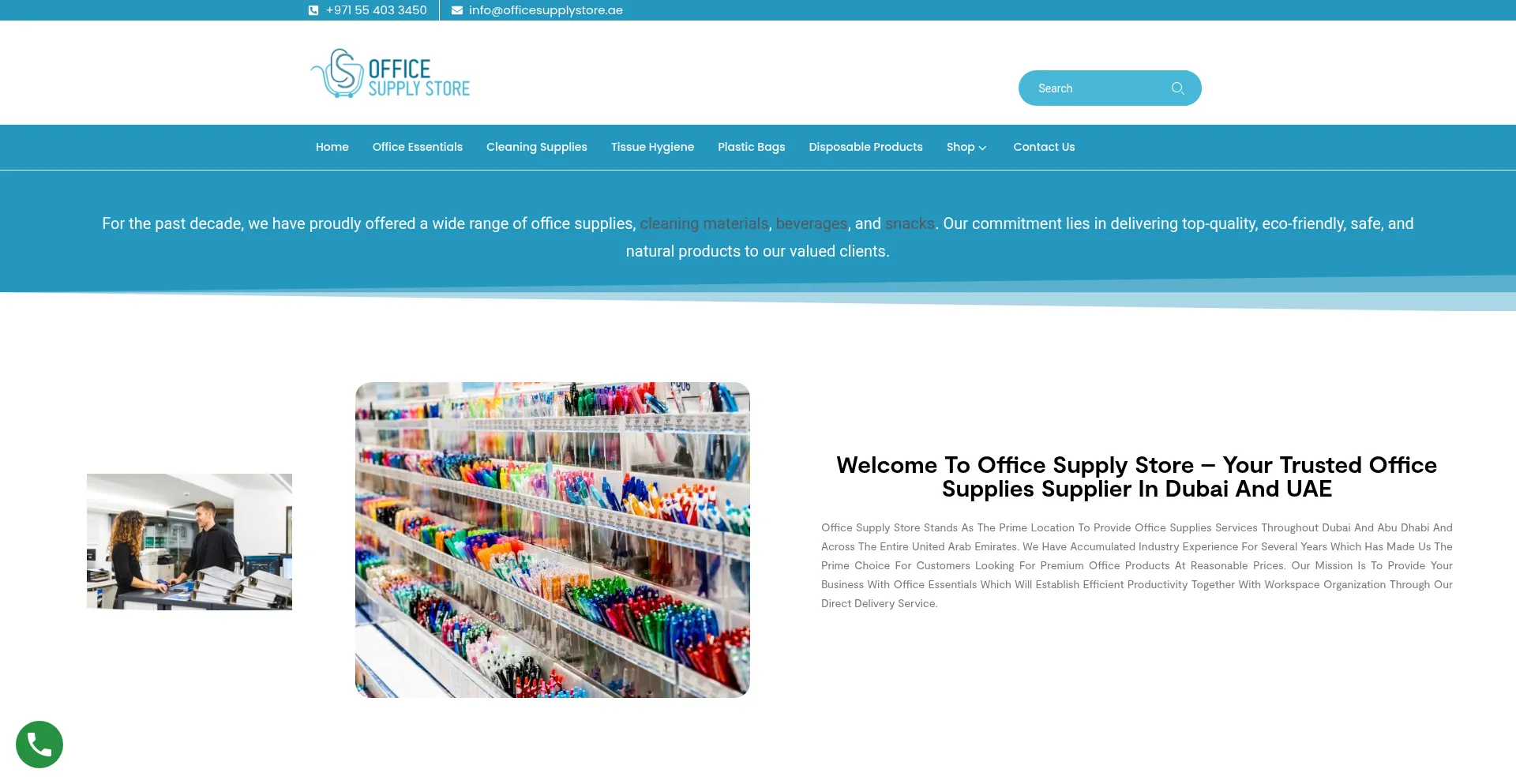 Website screenshot of Officesupplystore.ae
