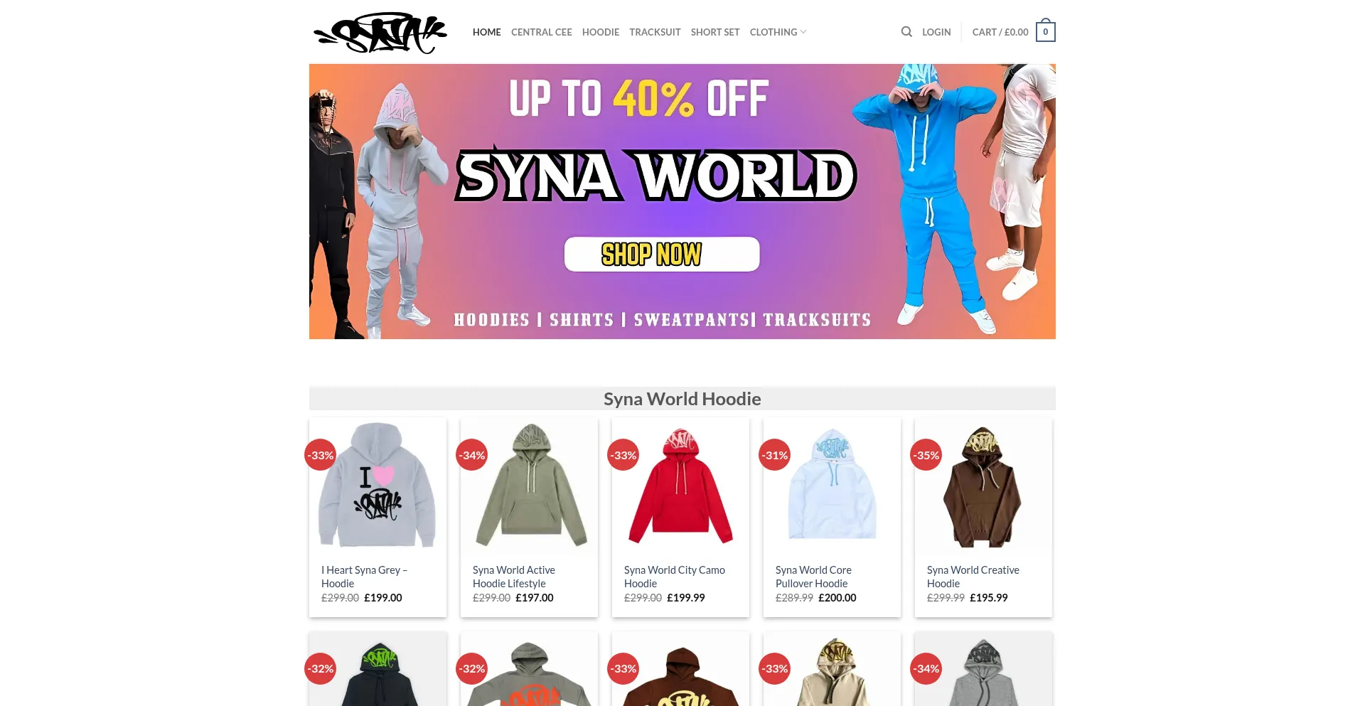 Website screenshot of Official-synaworld.com