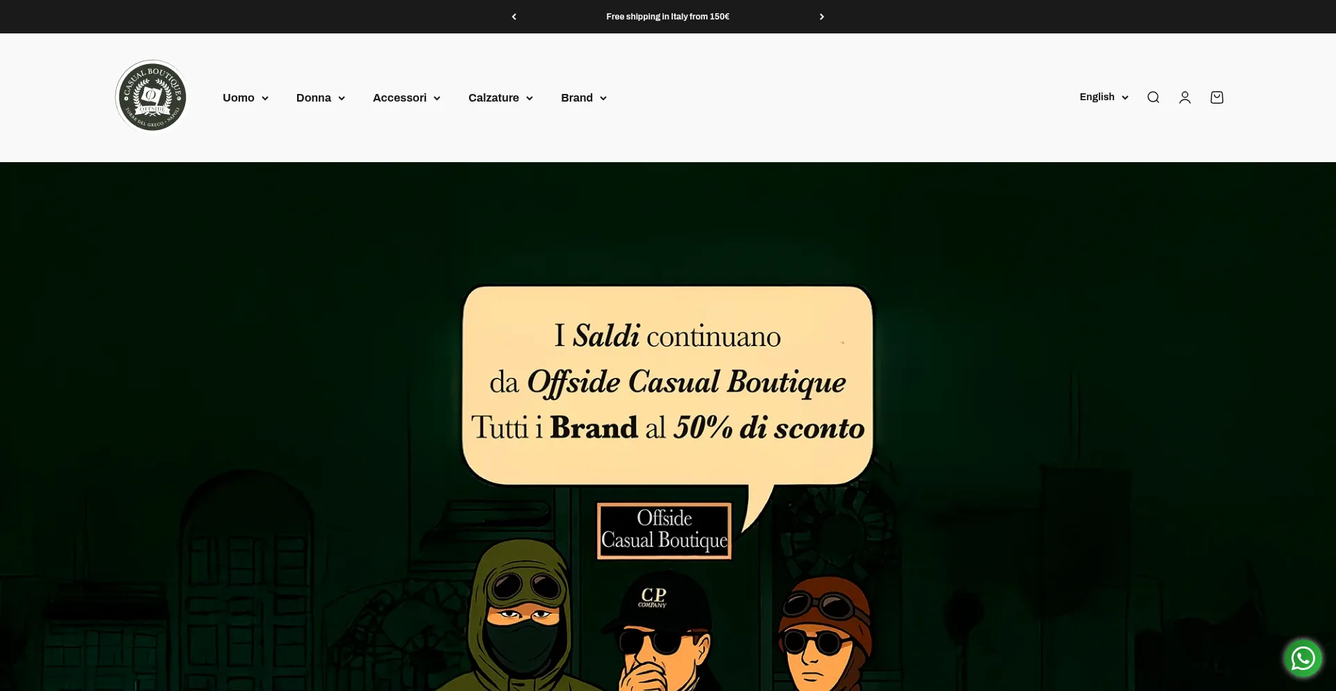 Website screenshot of Offsidecasualboutique.com