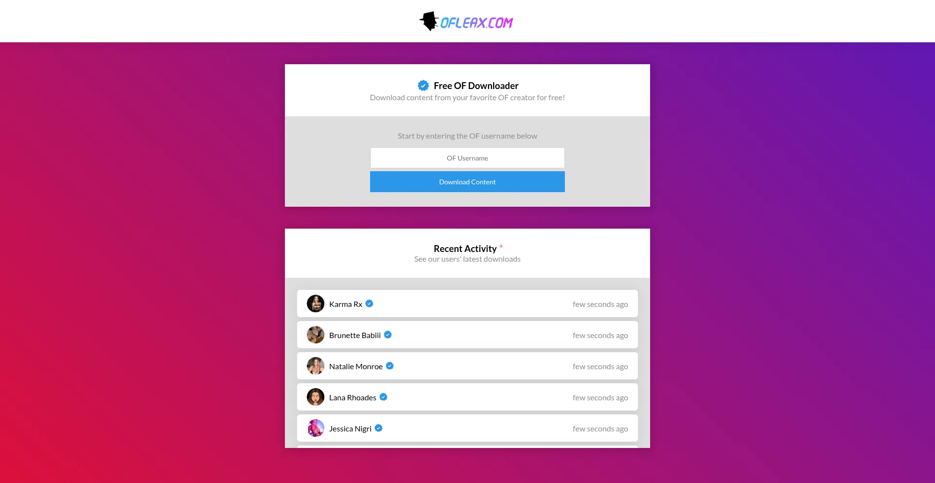 Ofleax.com Screenshot