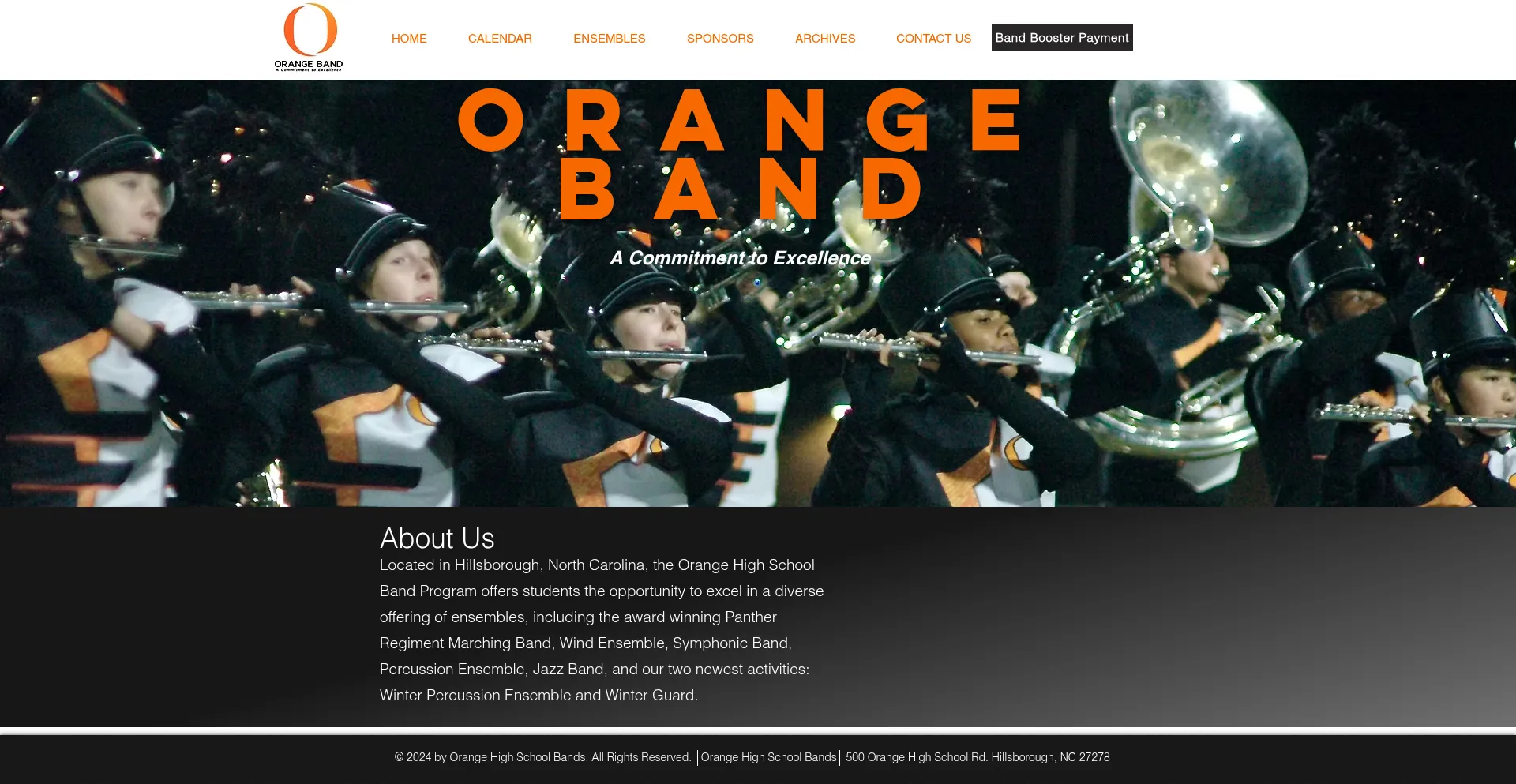Website screenshot of Ohspantherband.com