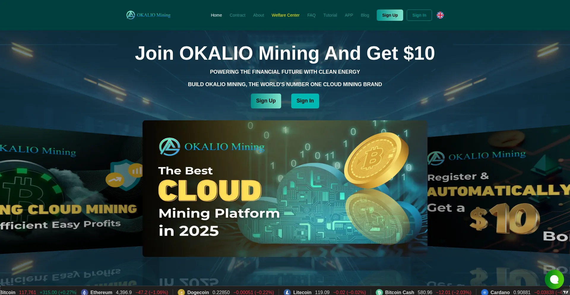 Website screenshot of Okalio.com