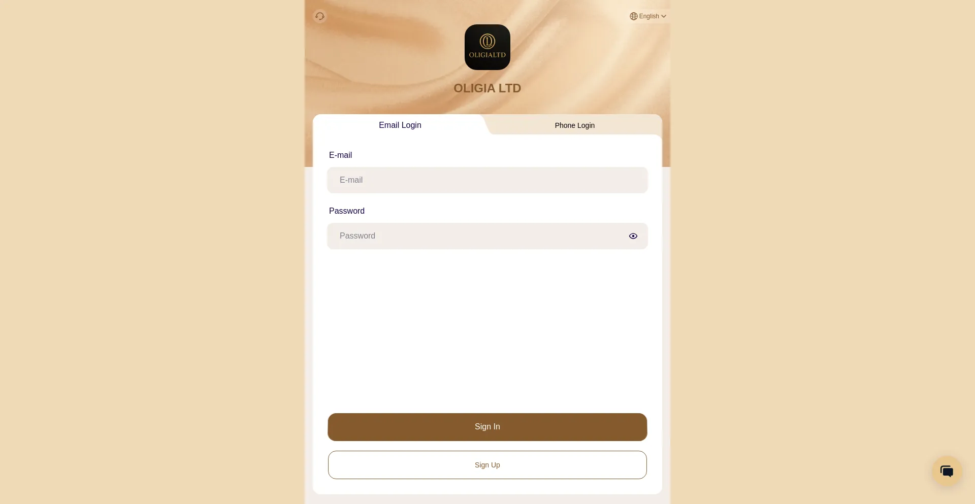Website screenshot of Oligialtd.com