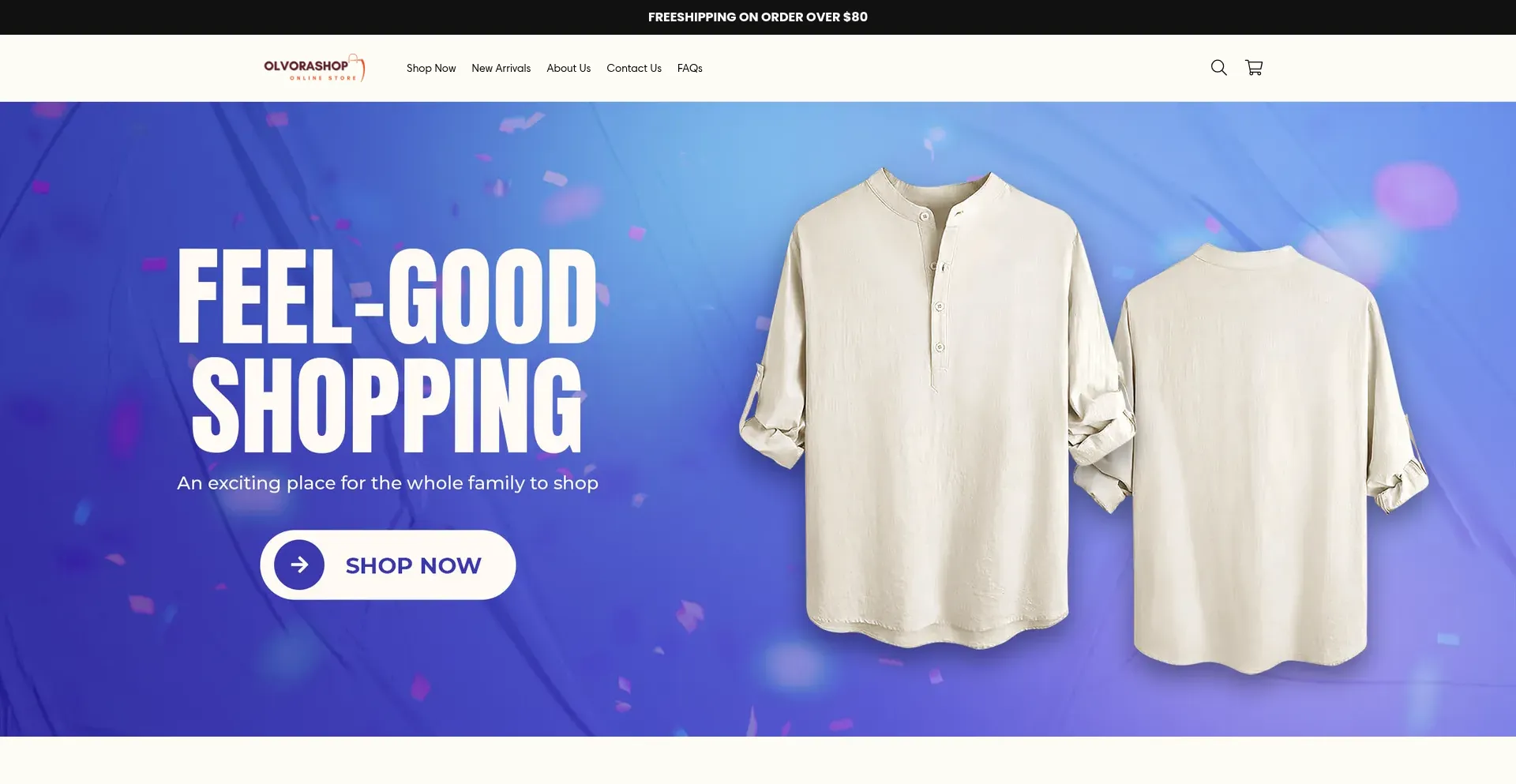 Website screenshot of Olvorashop.com