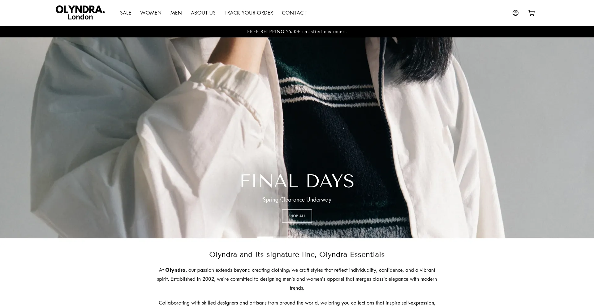 Website screenshot of Olyndralondon.com