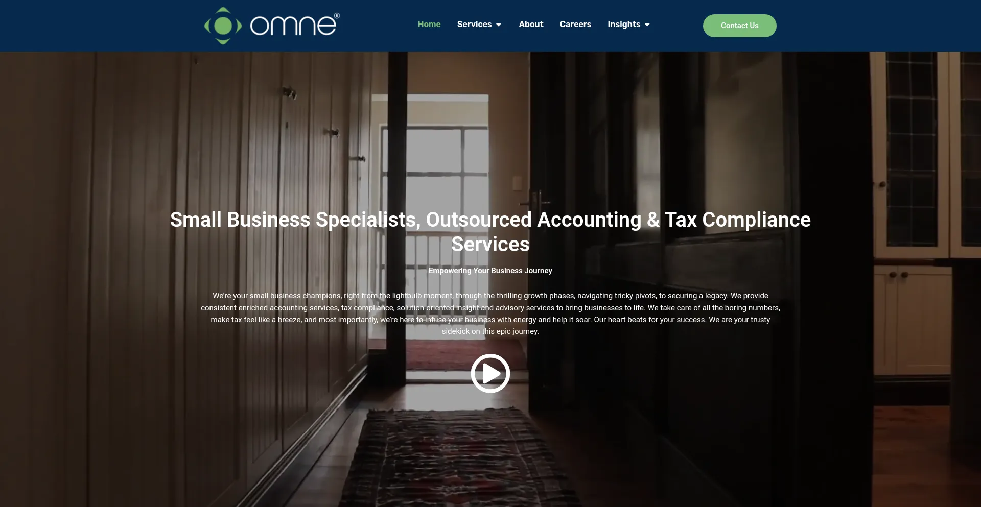 Website screenshot of Omne.co.za