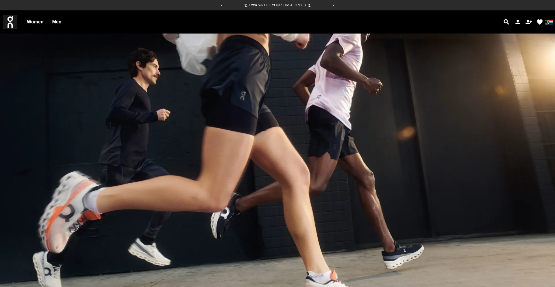 Website screenshot of Oncloudshoes.co.za