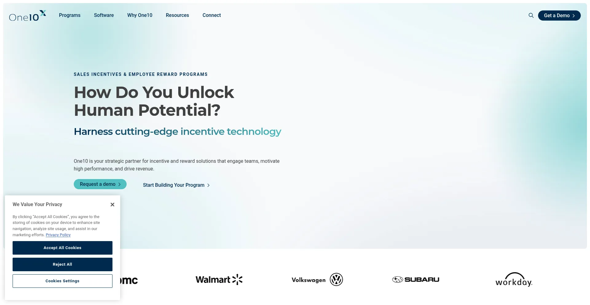 Website screenshot of One10marketing.com