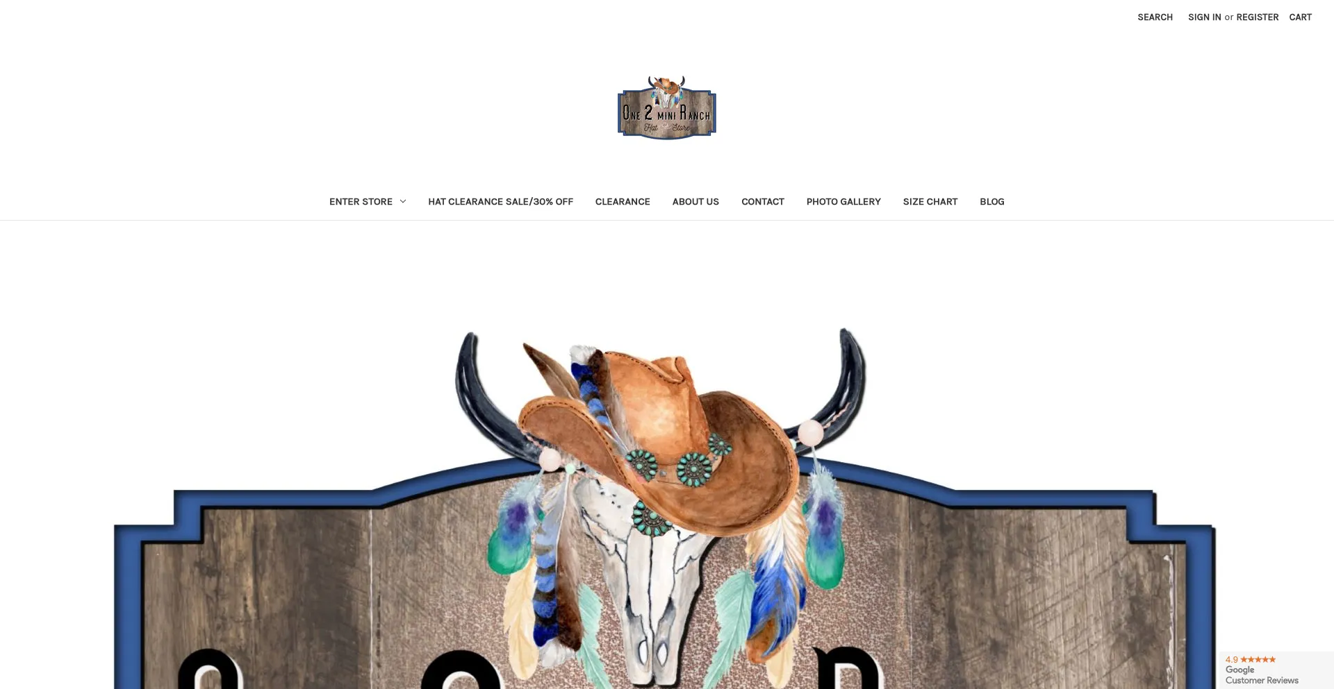 Website screenshot of One2miniranch.com