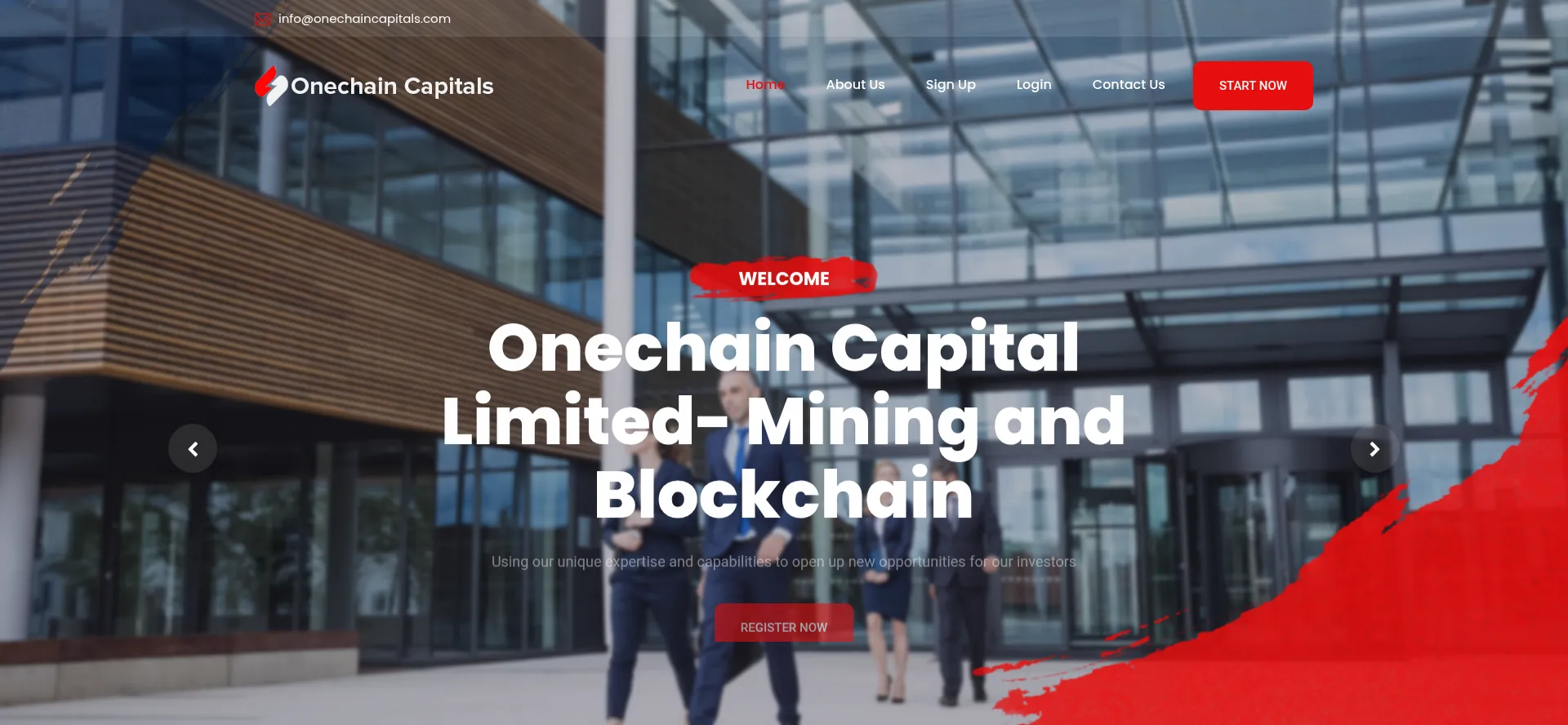 Website screenshot of Onechainlimited.com