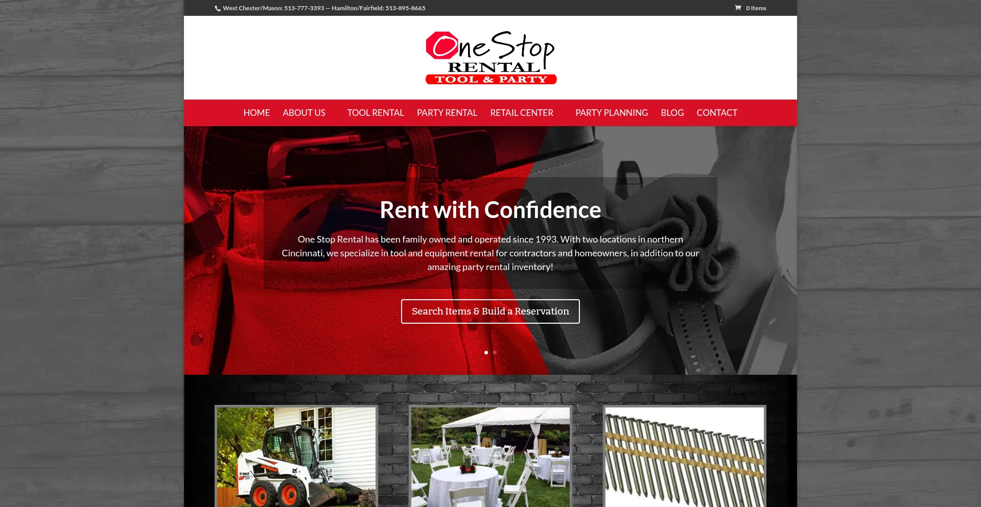 Website screenshot of Onestoprent.com