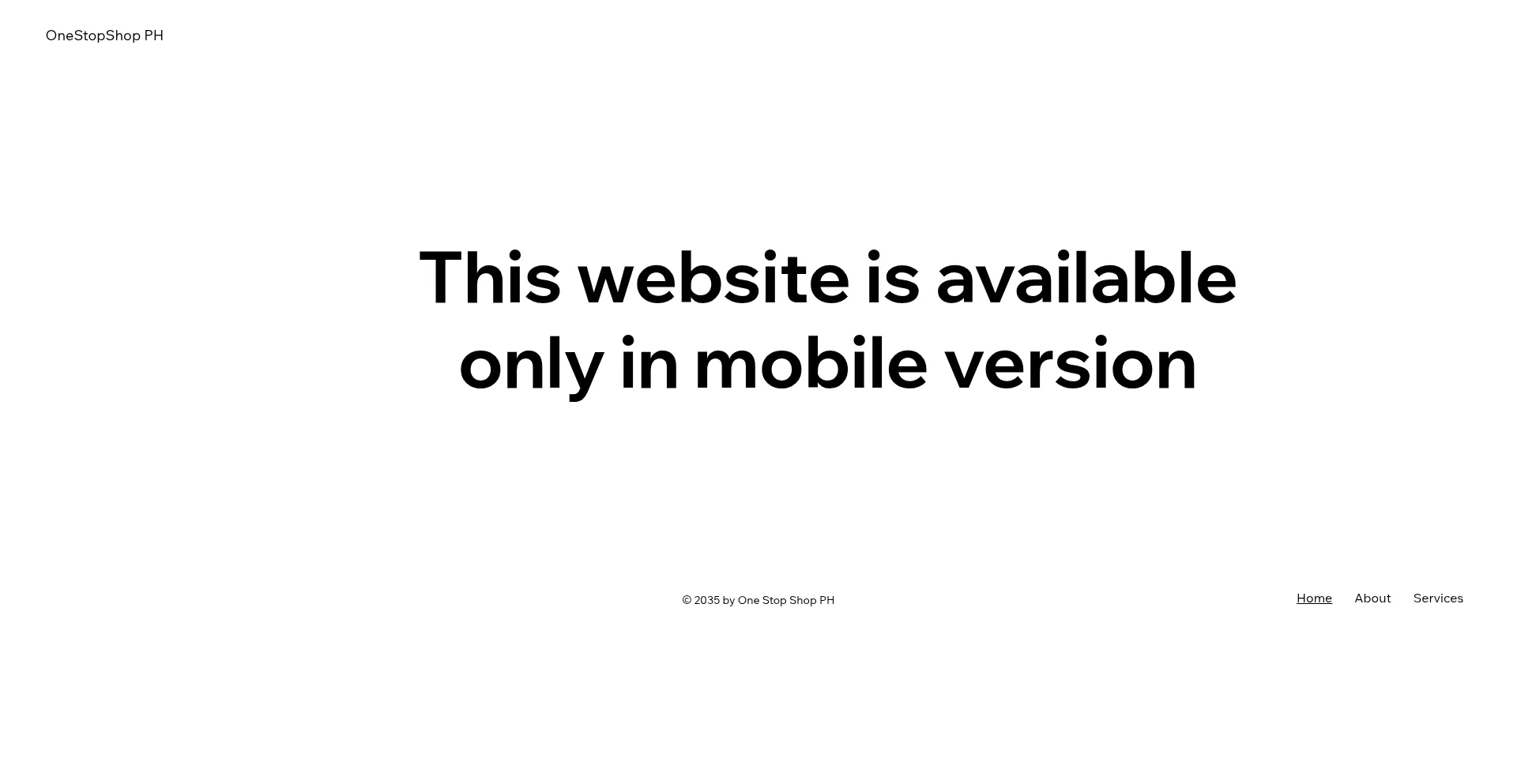Website screenshot of Onestopshopph.net
