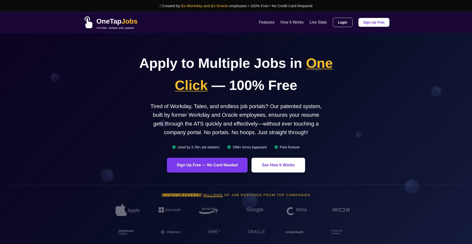 Onetapjobs.com Screenshot