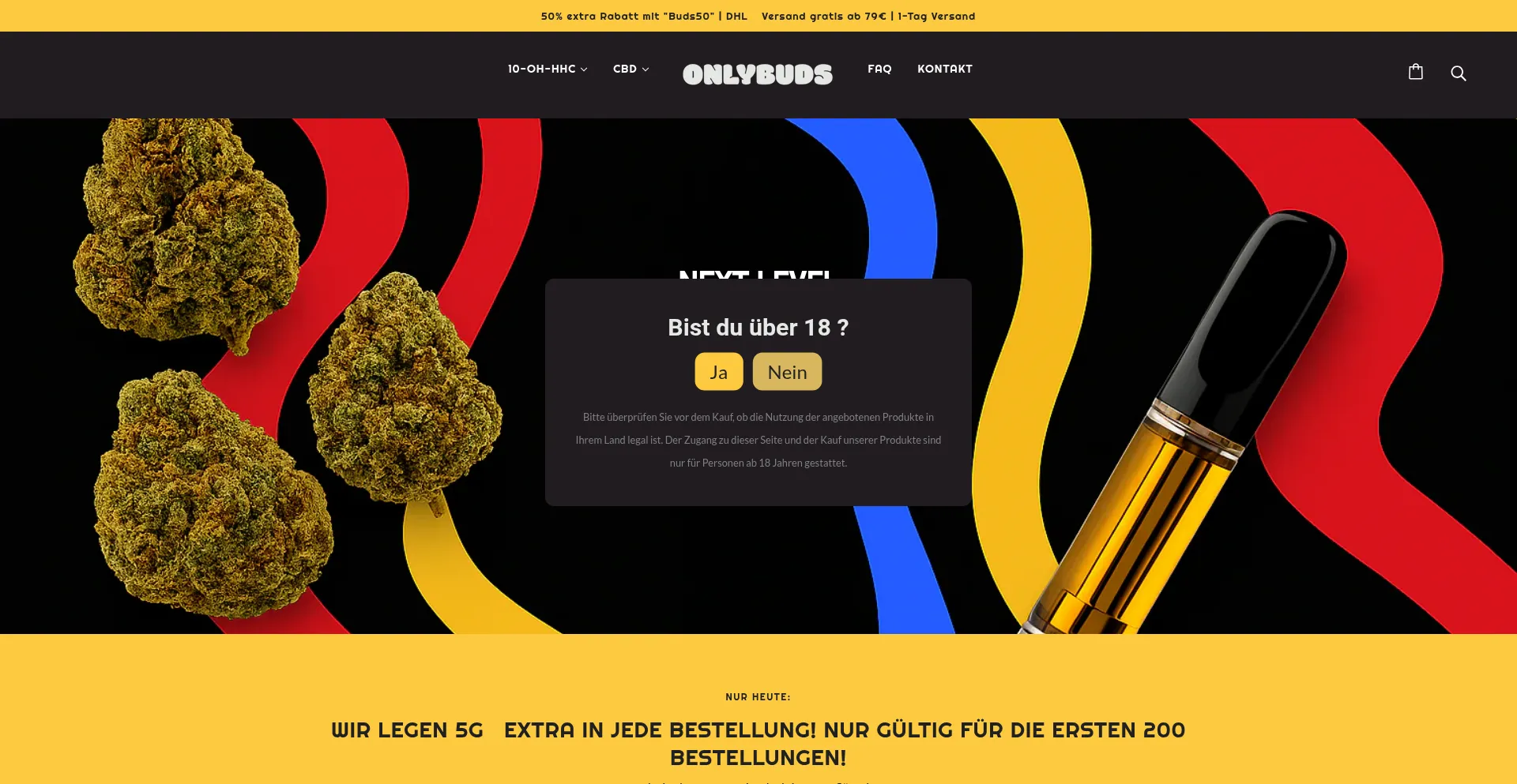 Website screenshot of Onlybuds.de