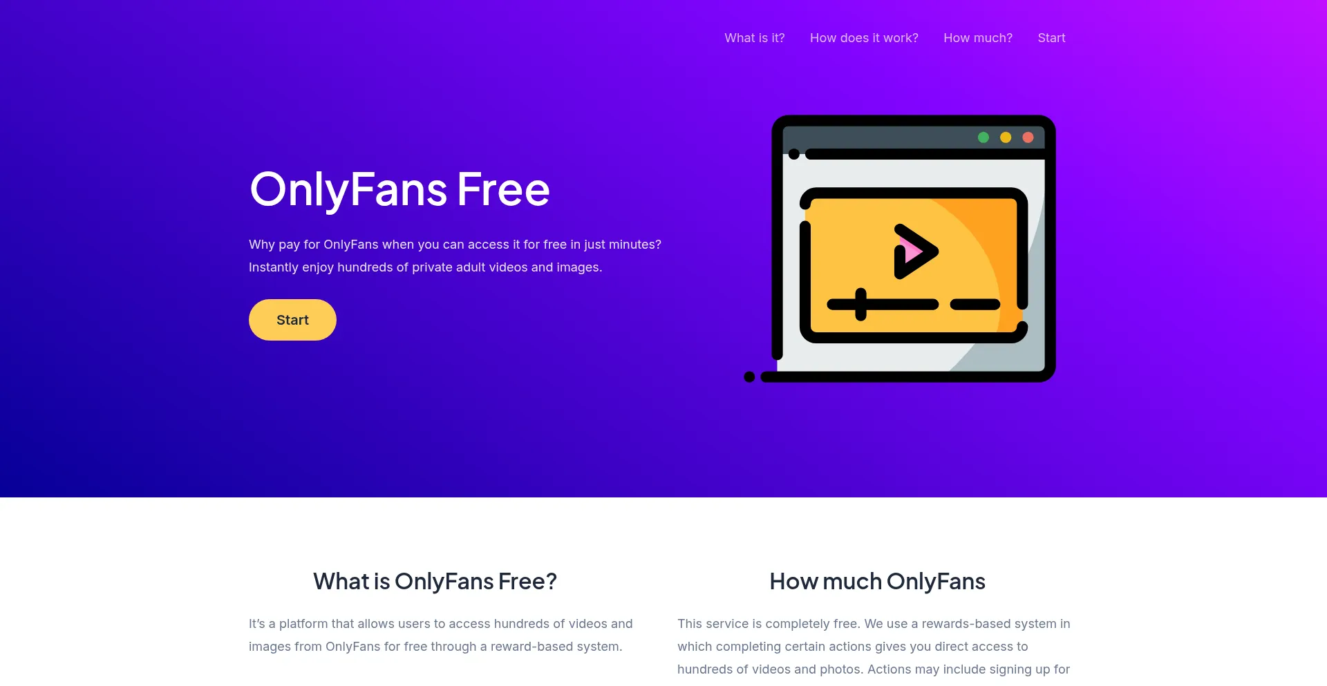Website screenshot of Onlyfreeonline.com
