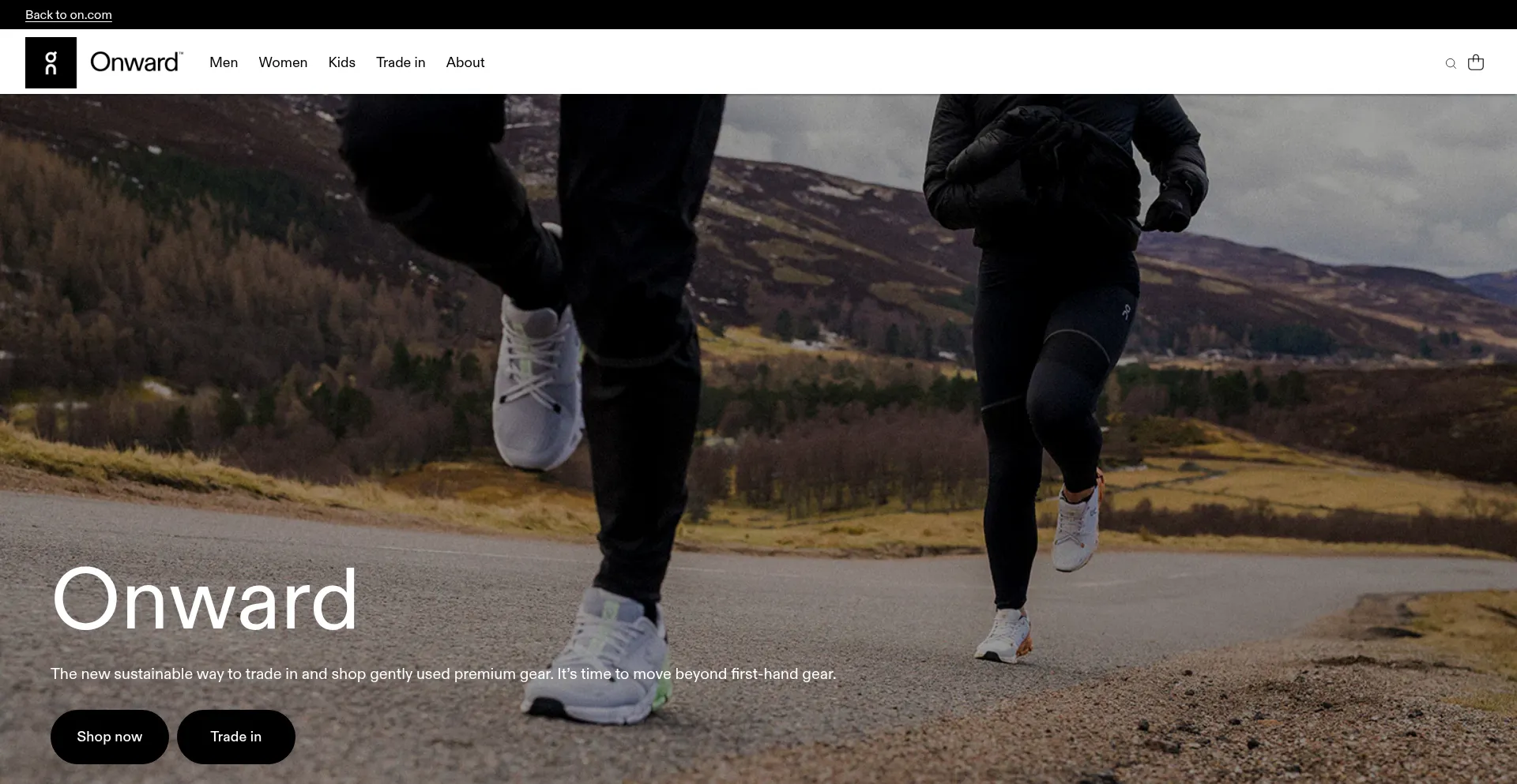 Website screenshot of Onward.on.com