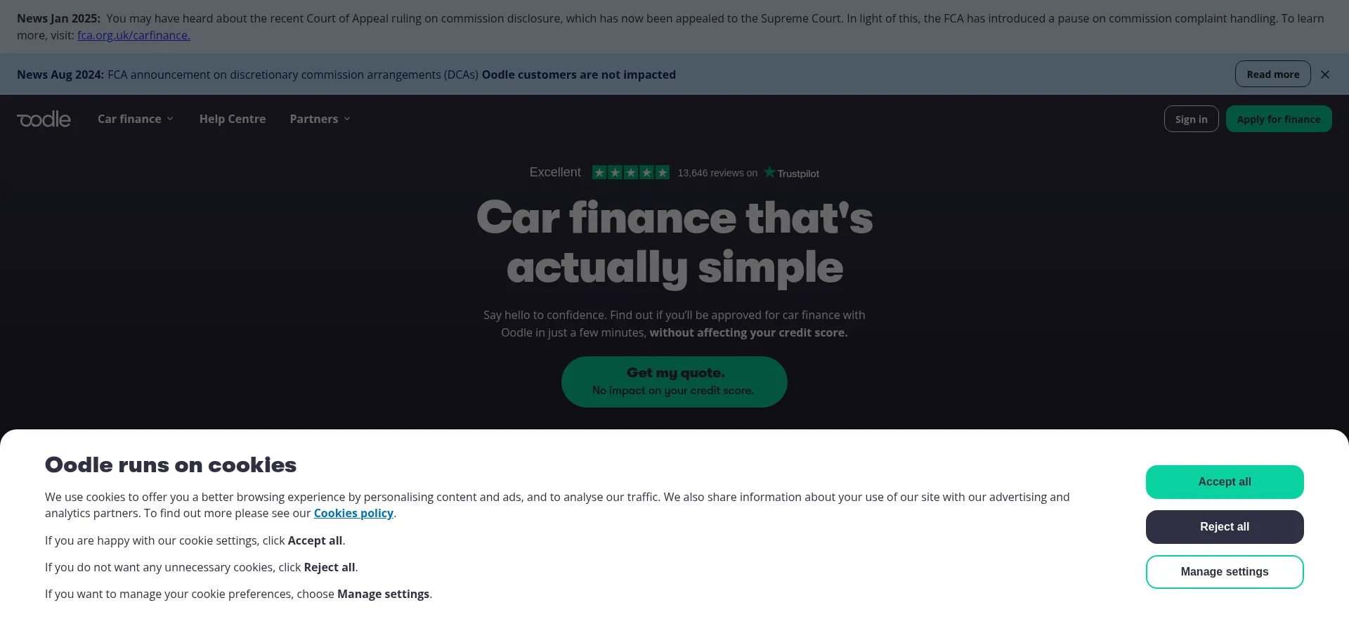 Oodlecarfinance.com Screenshot