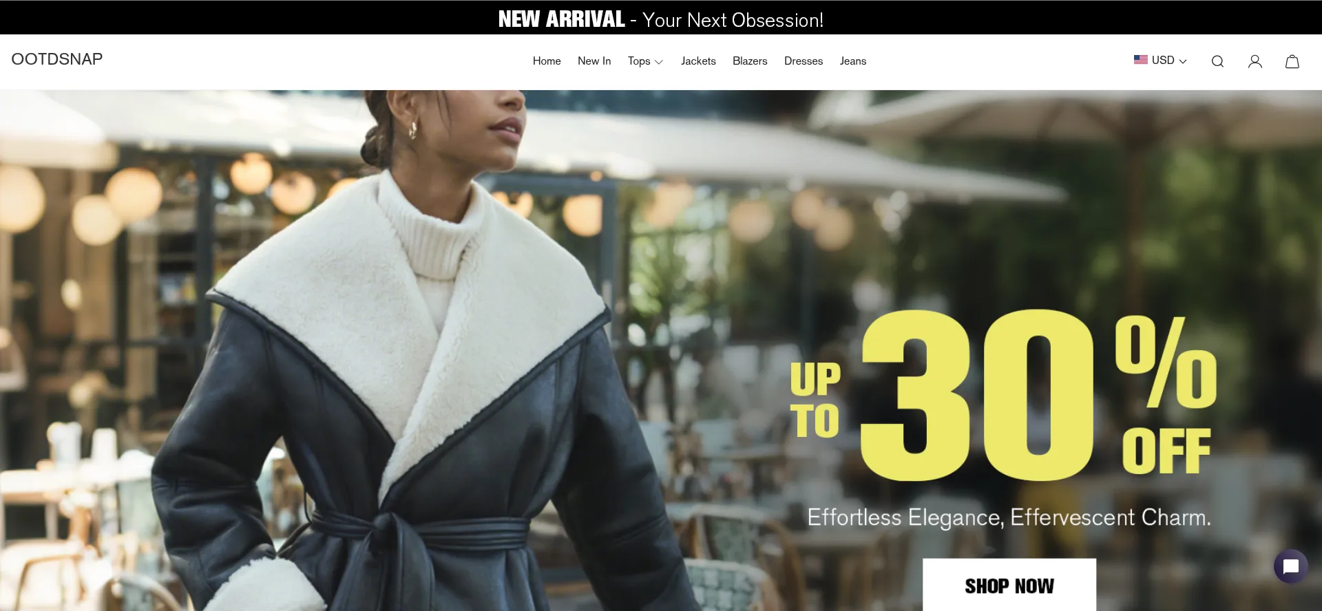 Website screenshot of Ootdsnap.com