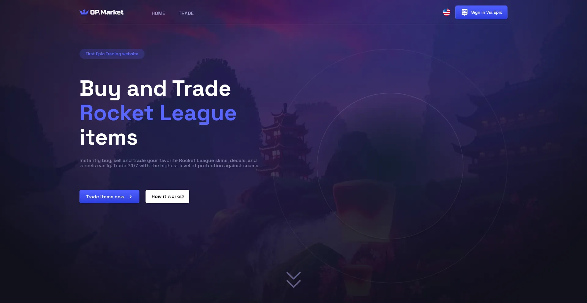Website screenshot of Op.market