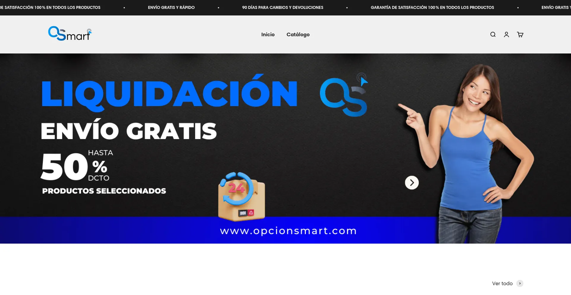Website screenshot of Opcionsmart.com