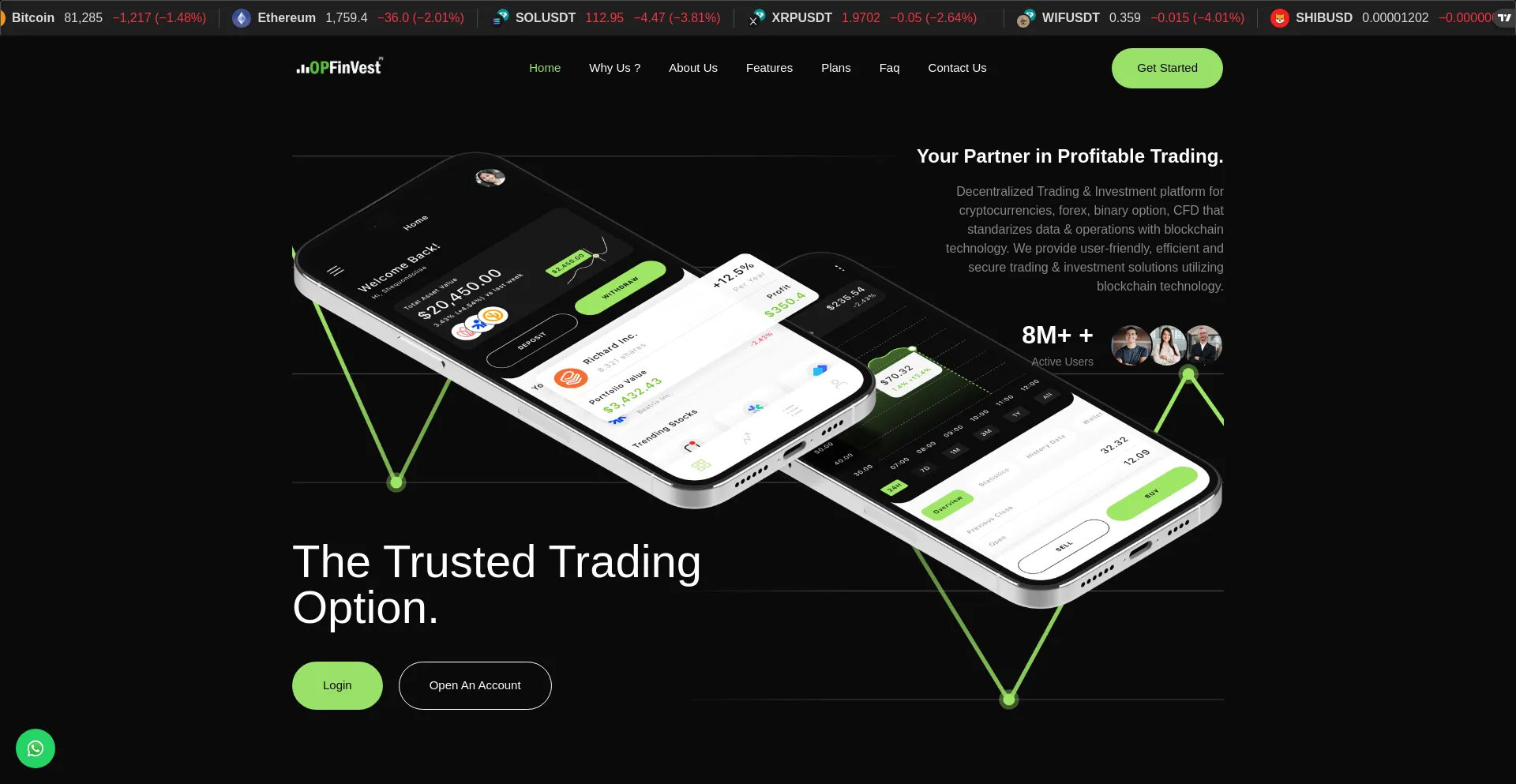 Website screenshot of Opfinsafe.com
