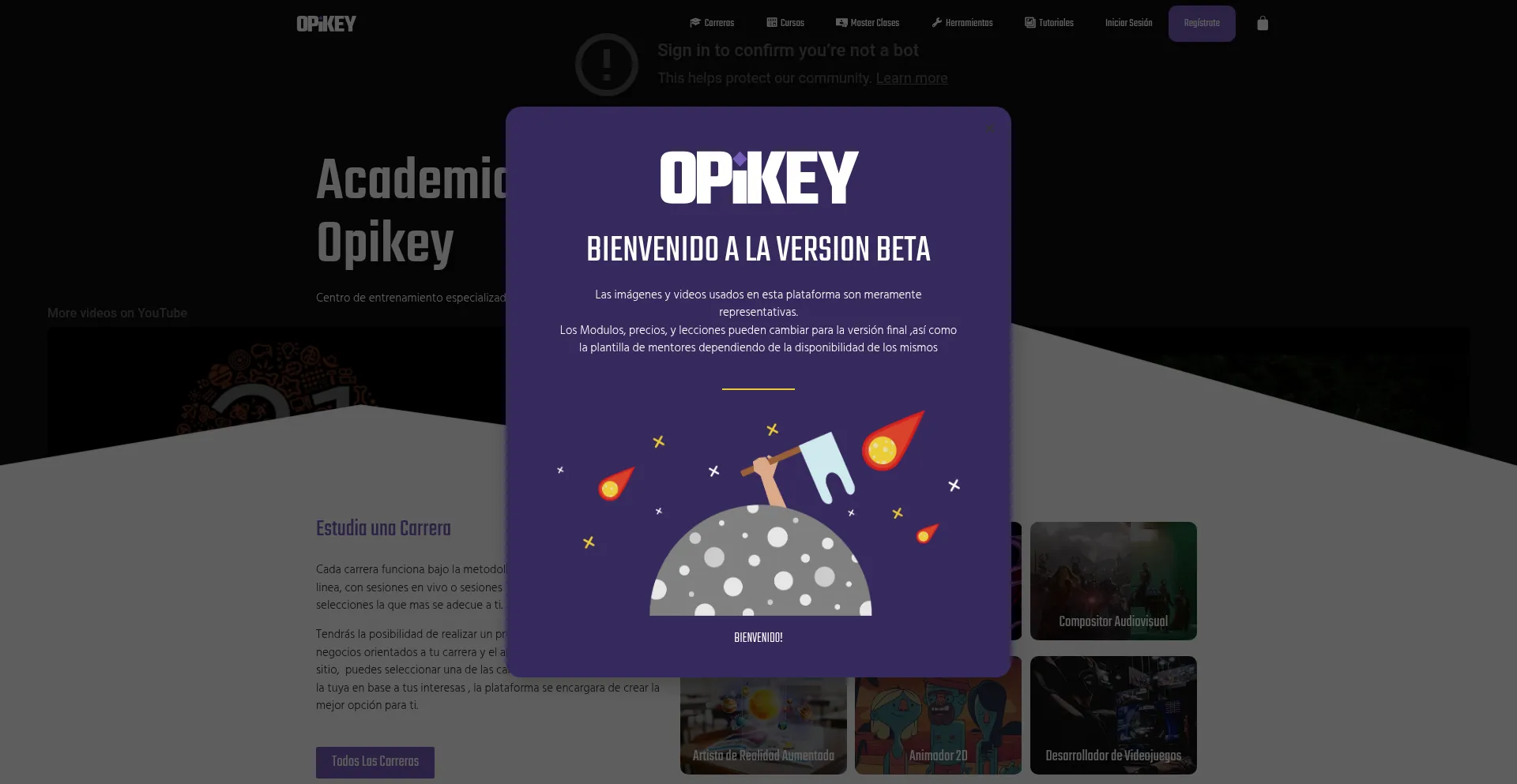 Website screenshot of Opikey.com