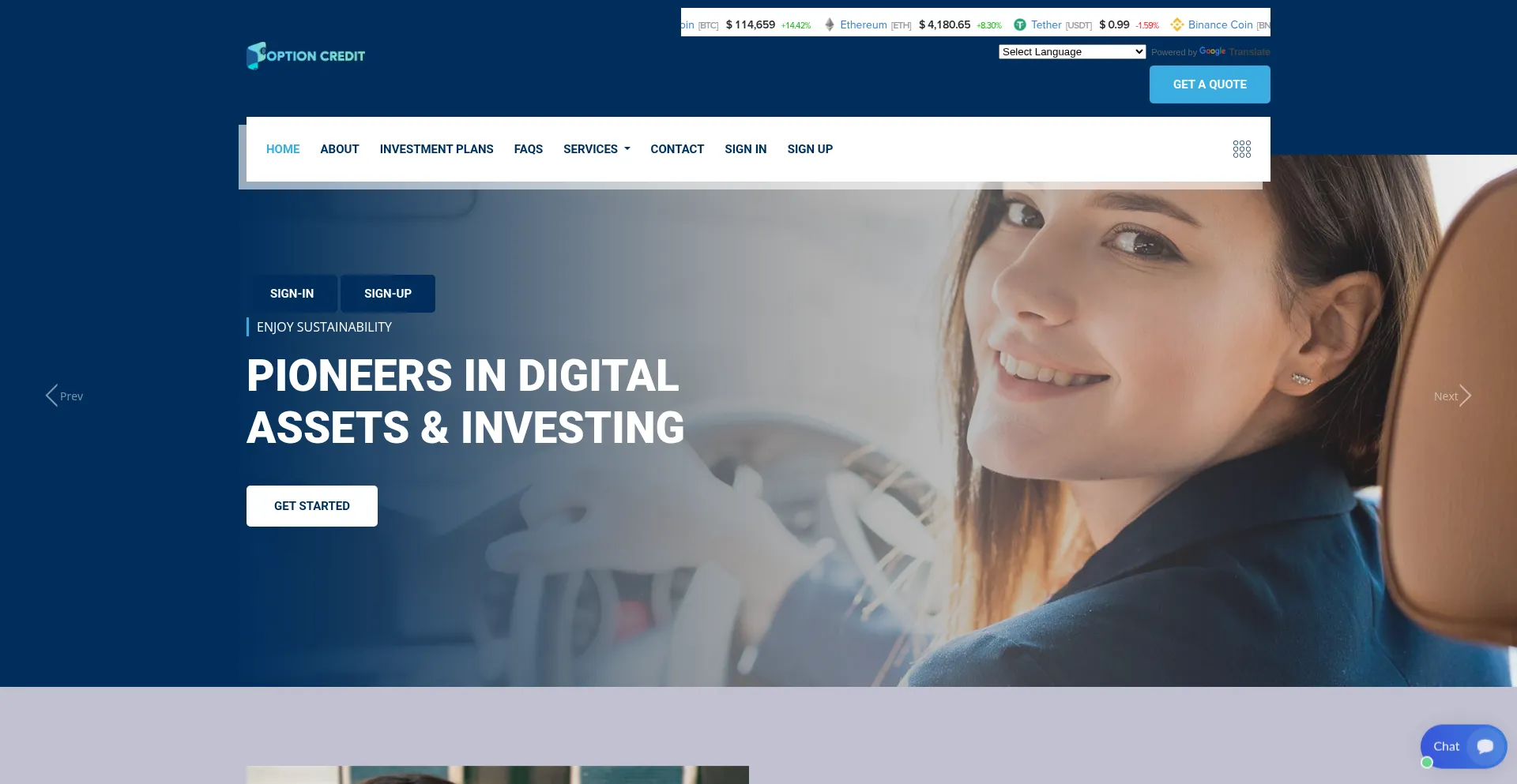 Website screenshot of Option-credit.com