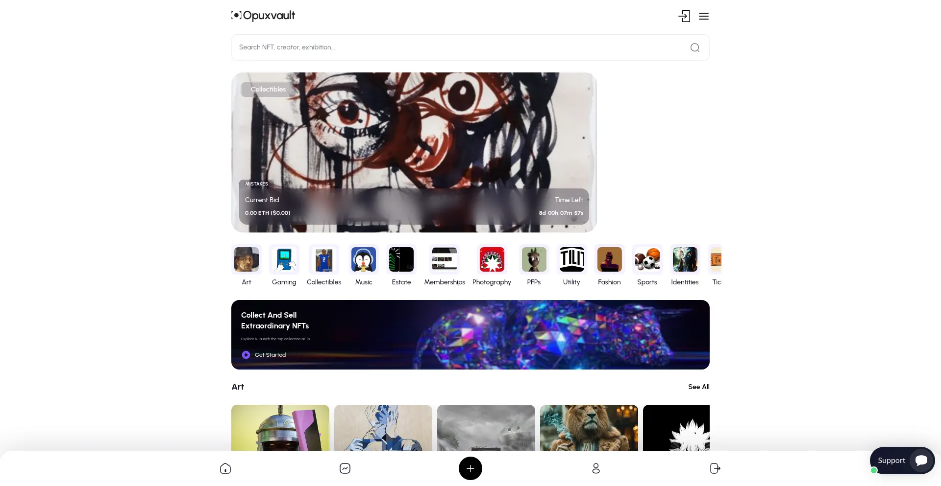 Website screenshot of Opuxvault.com