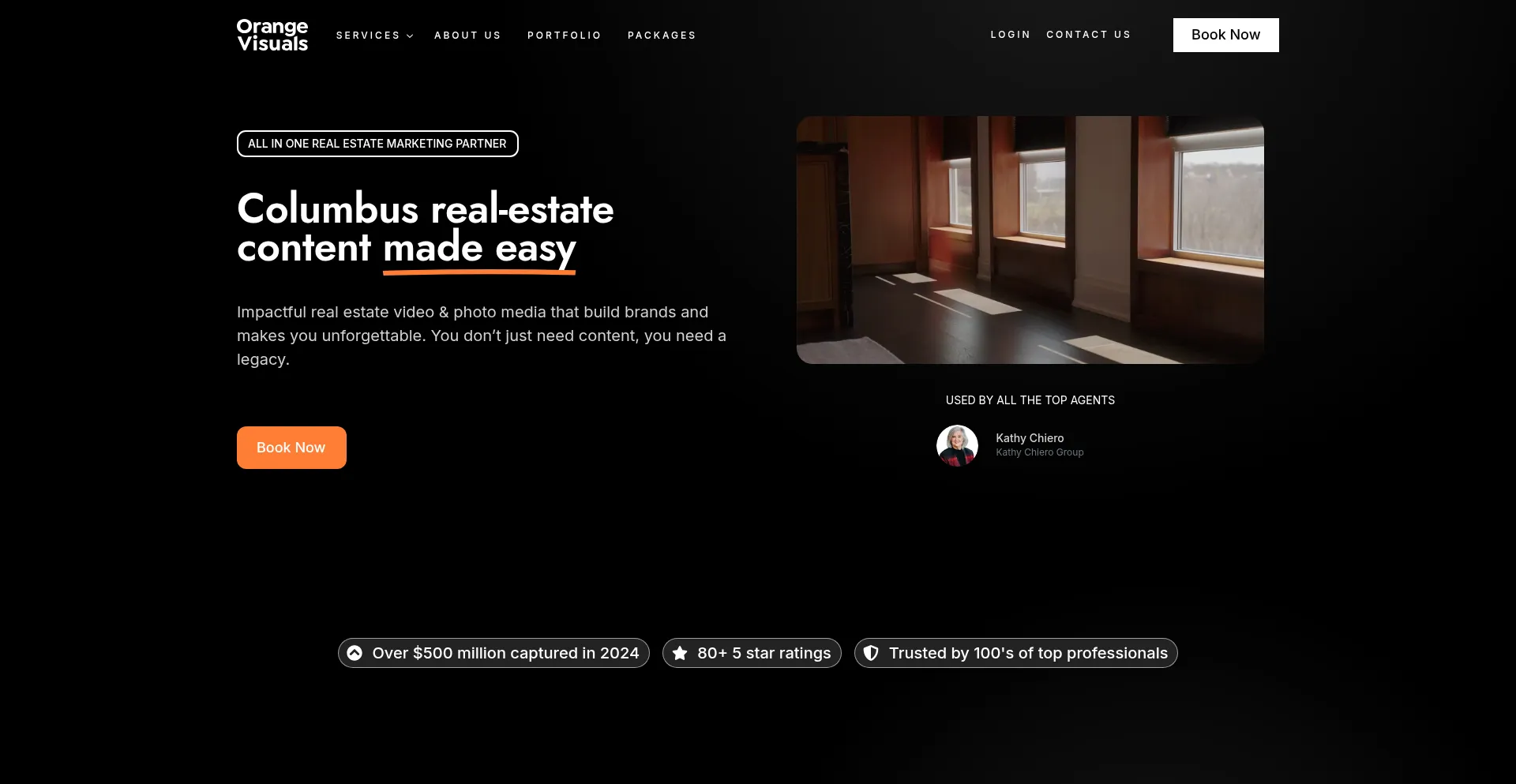 Website screenshot of Orangevisuals.com
