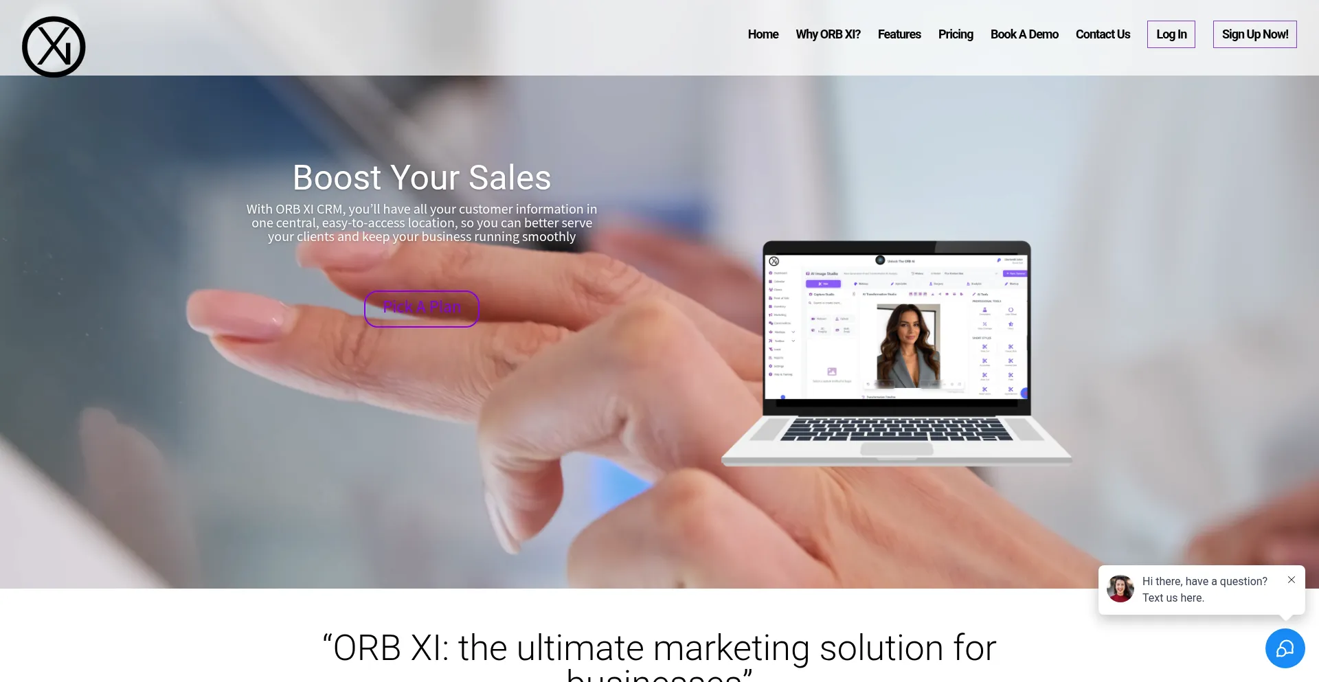 Website screenshot of Orbxi.net