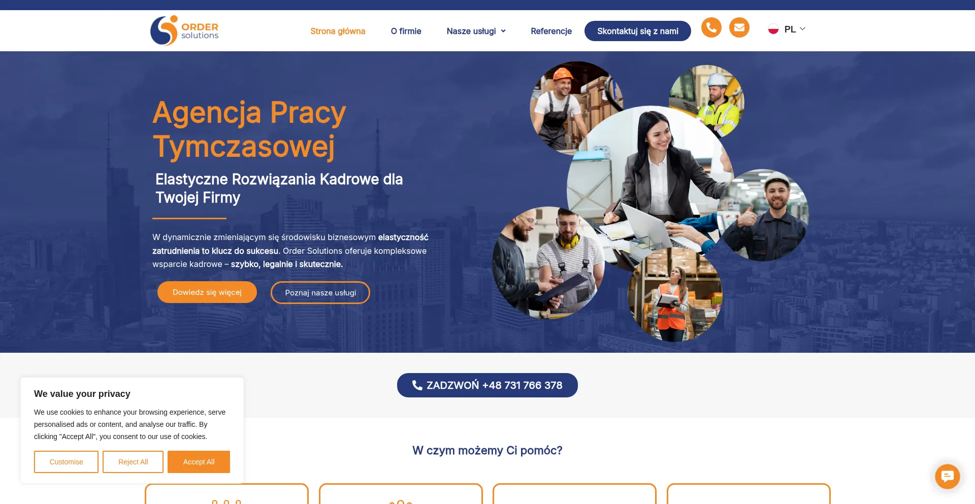 Website screenshot of Ordersolutions.pl