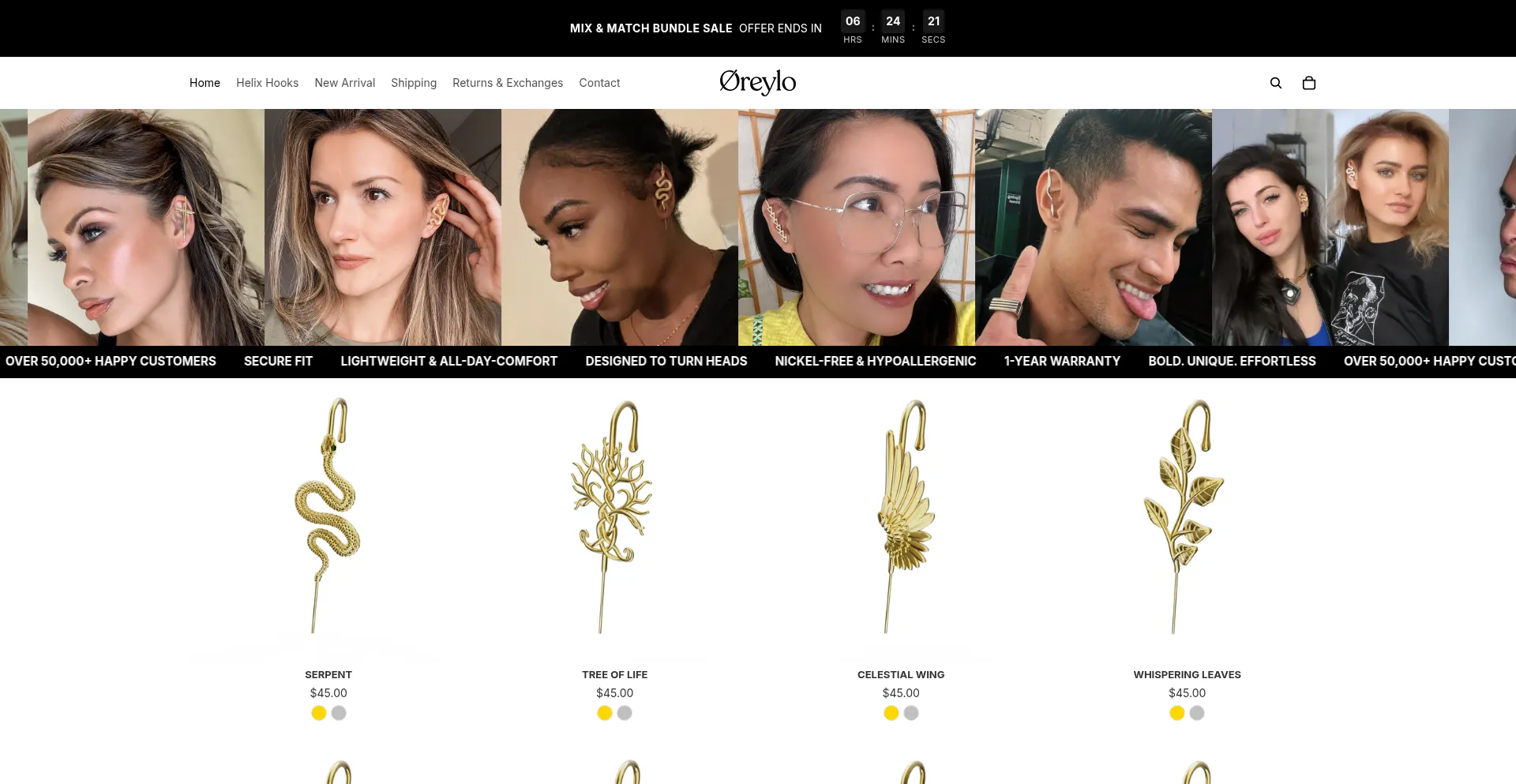 Website screenshot of Oreylo.com