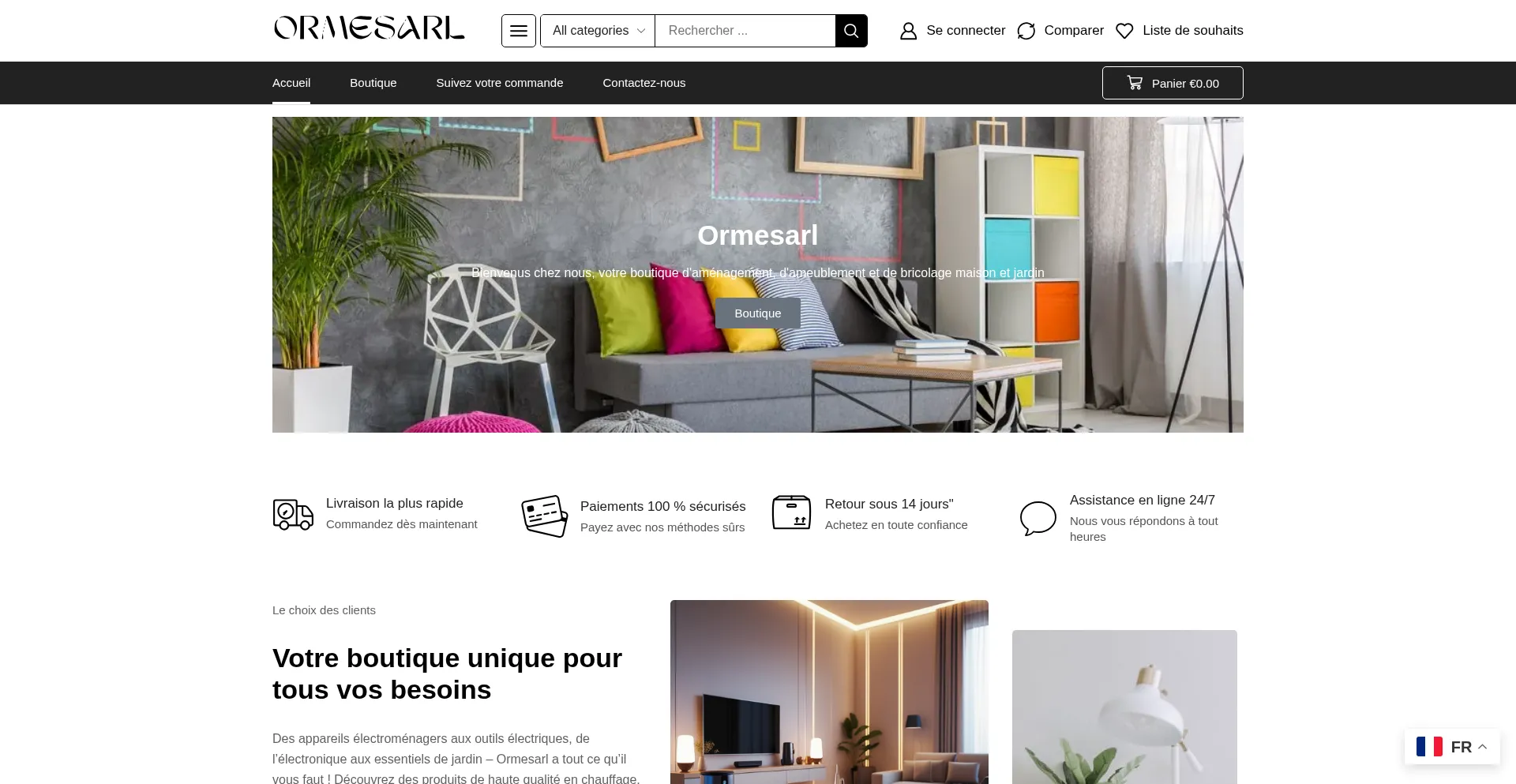 Website screenshot of Ormesarl.com