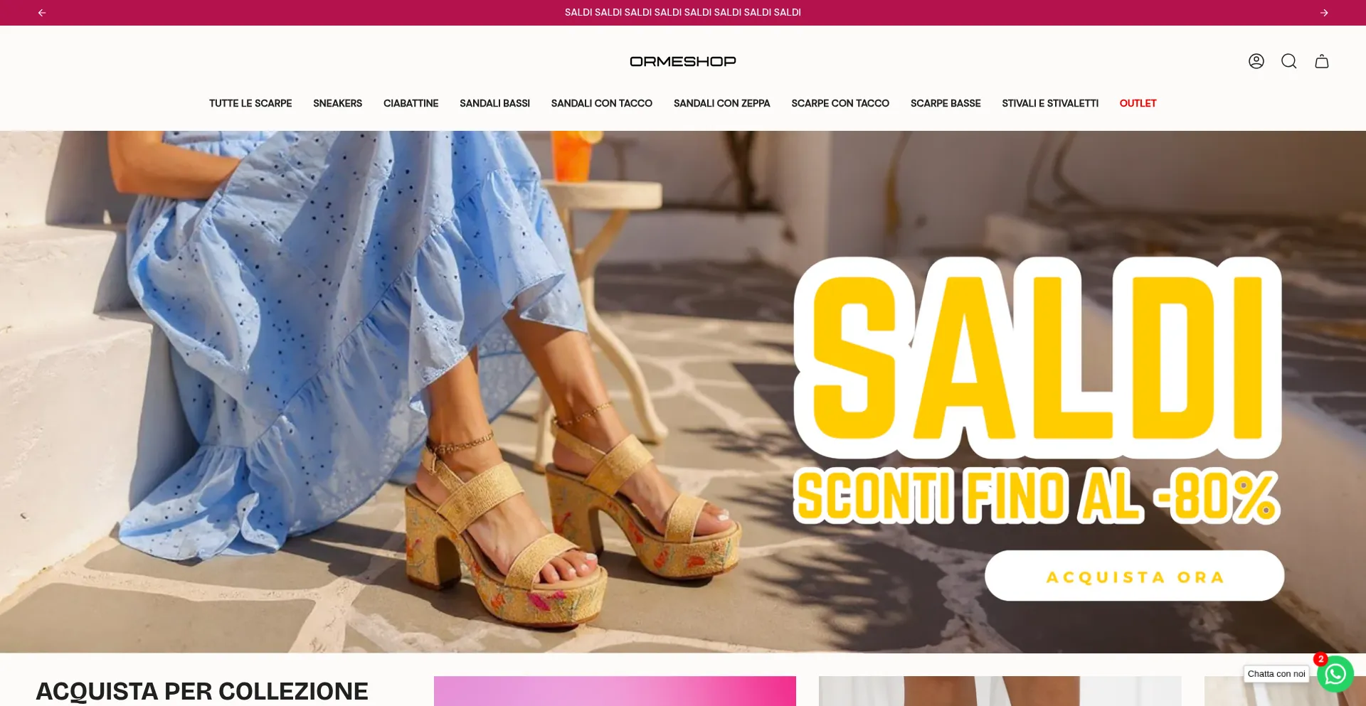 Website screenshot of Ormeshop.it