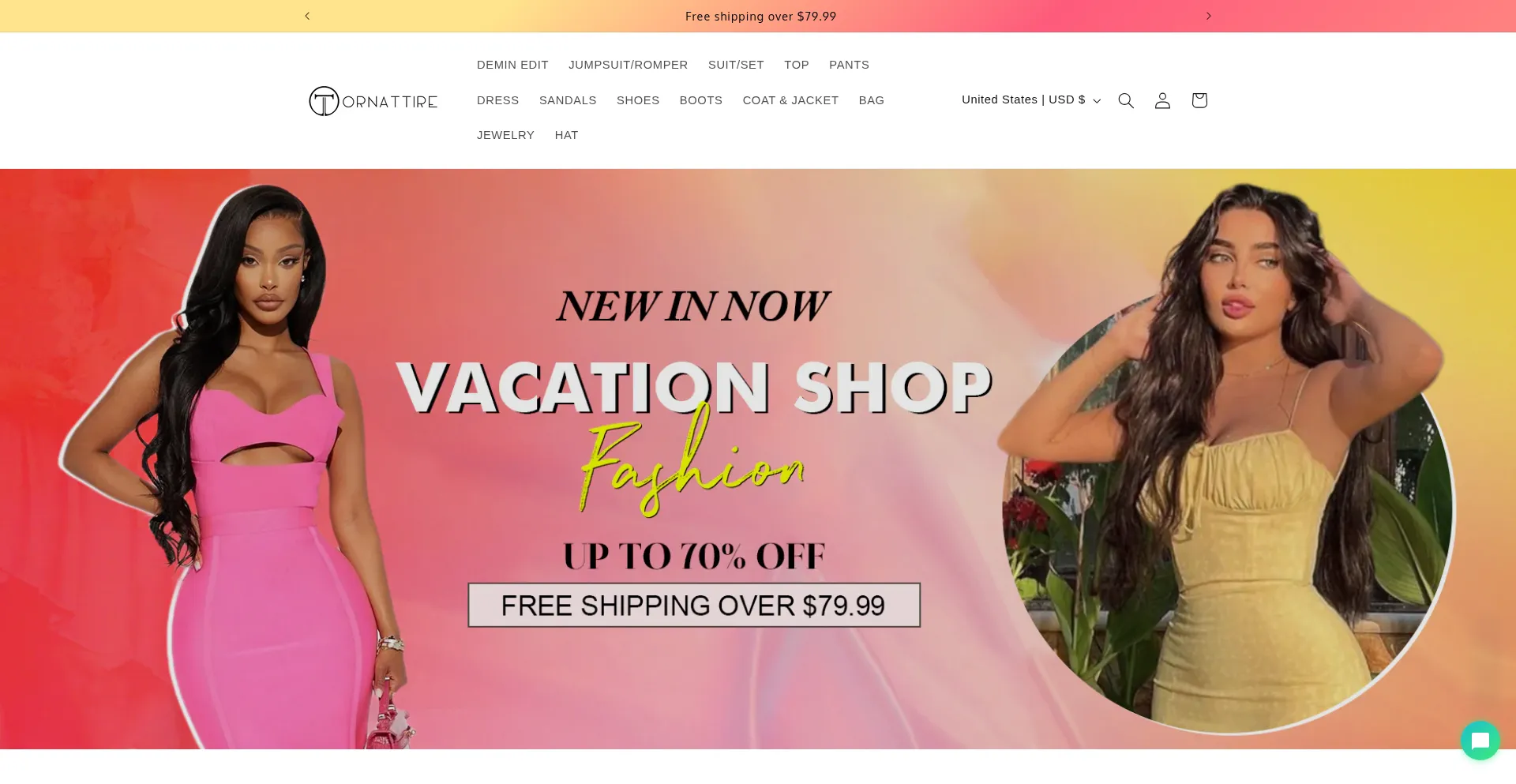 Website screenshot of Ornattire.com