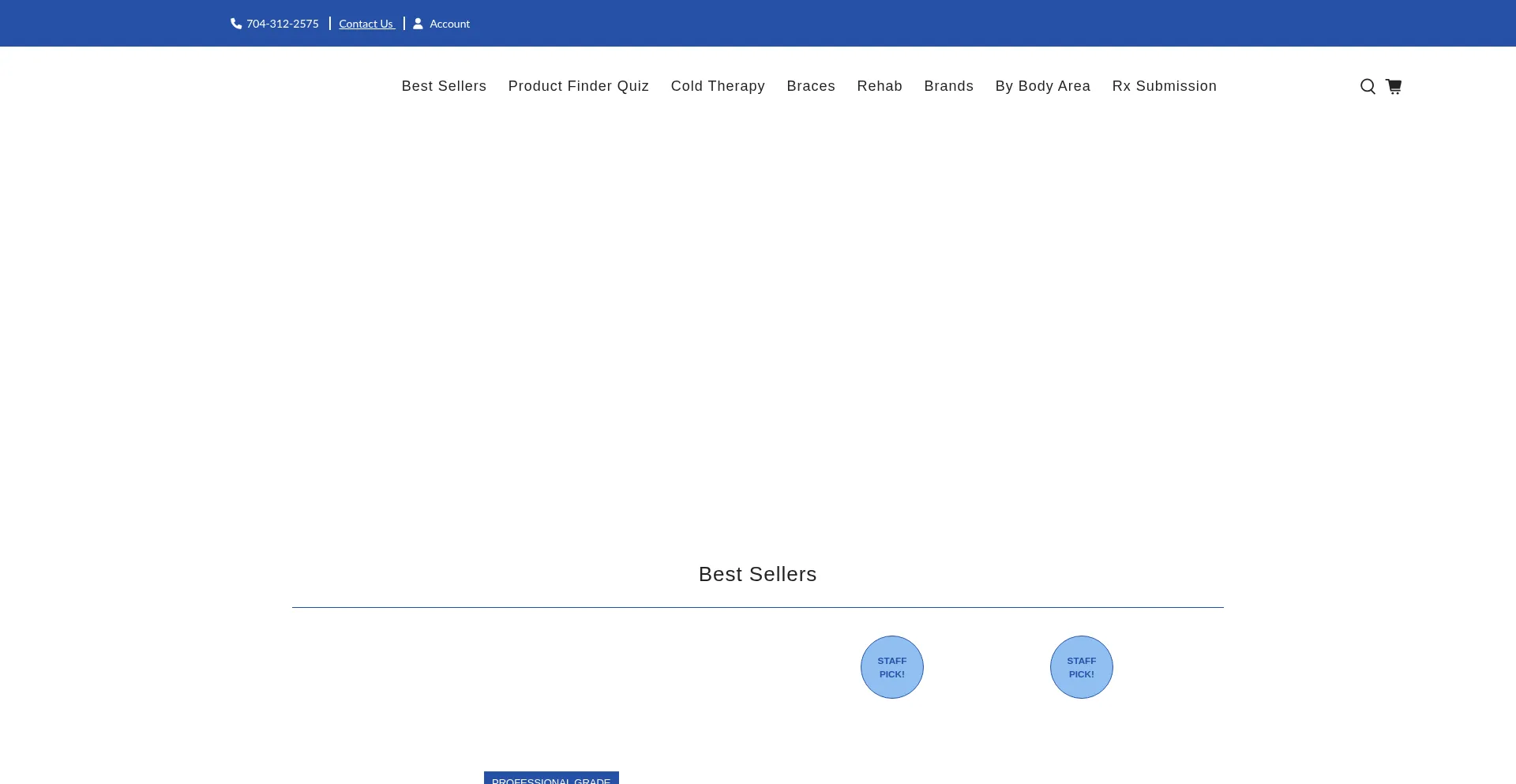 Website screenshot of Orthobracing.com