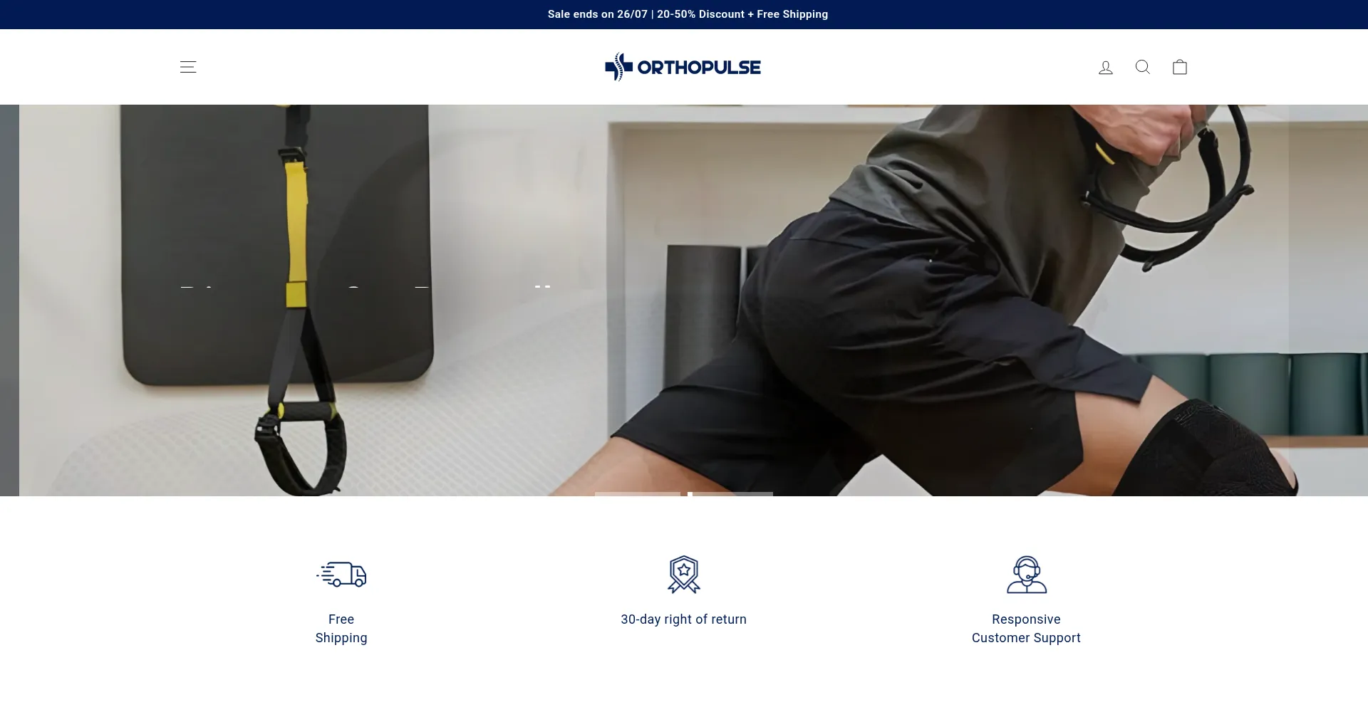 Website screenshot of Orthopulse.co.uk
