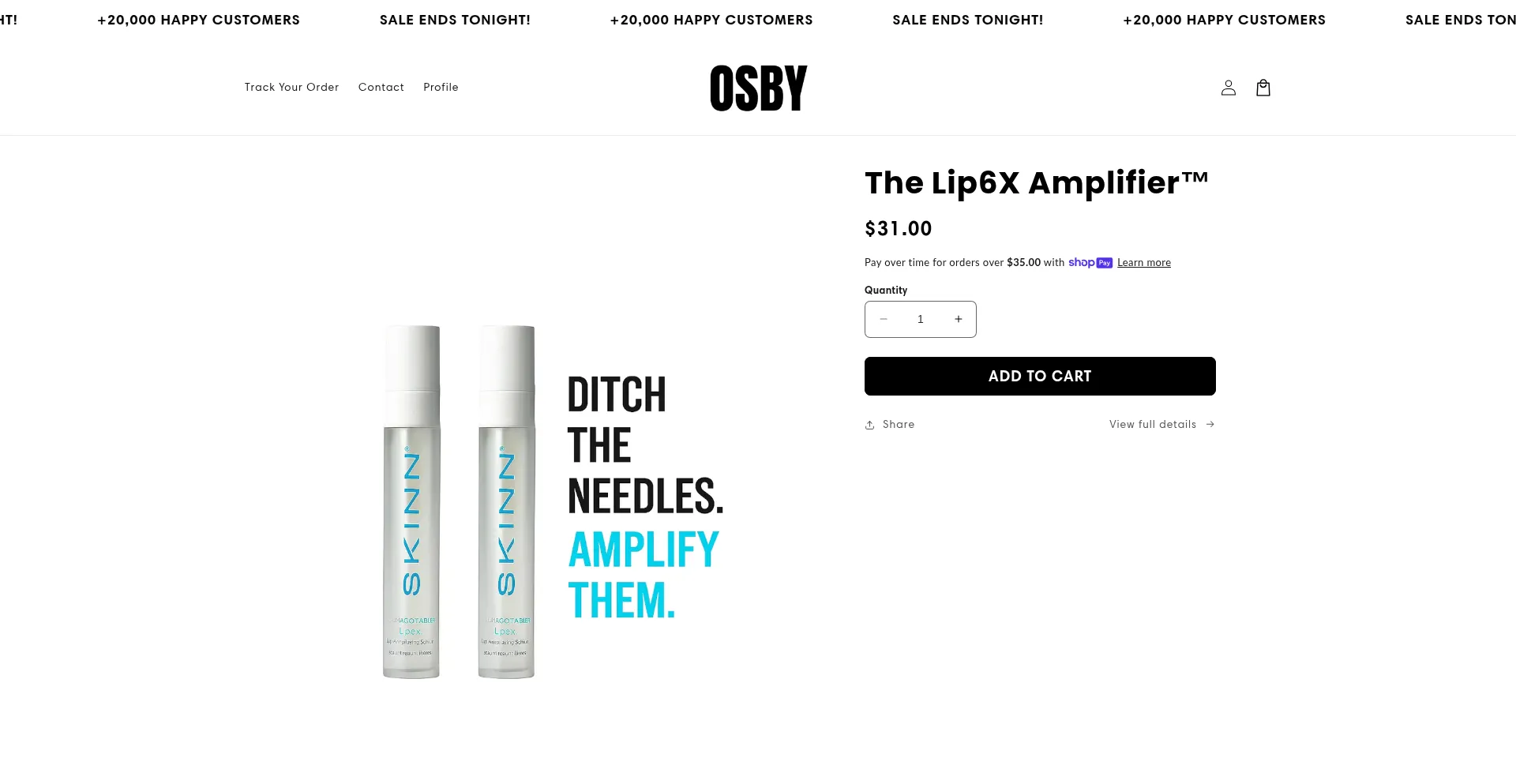 Website screenshot of Osby.shop