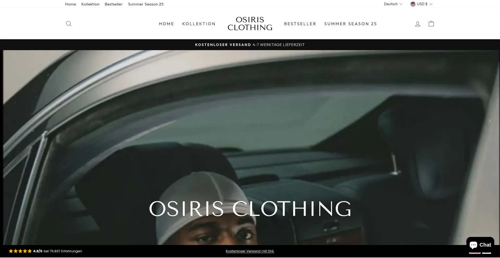 Website screenshot of Osirisclo.com