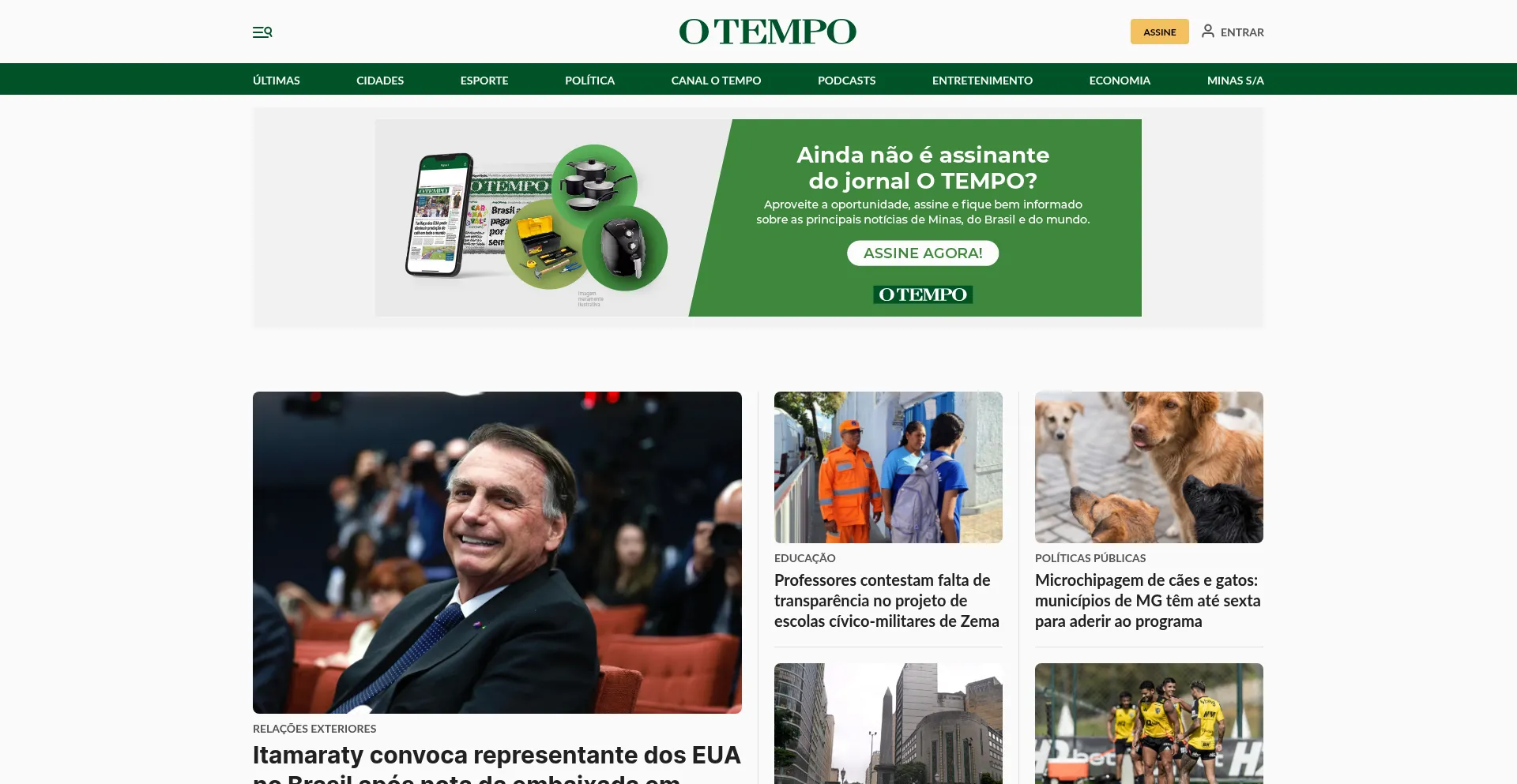 Website screenshot of Otempo.com.br