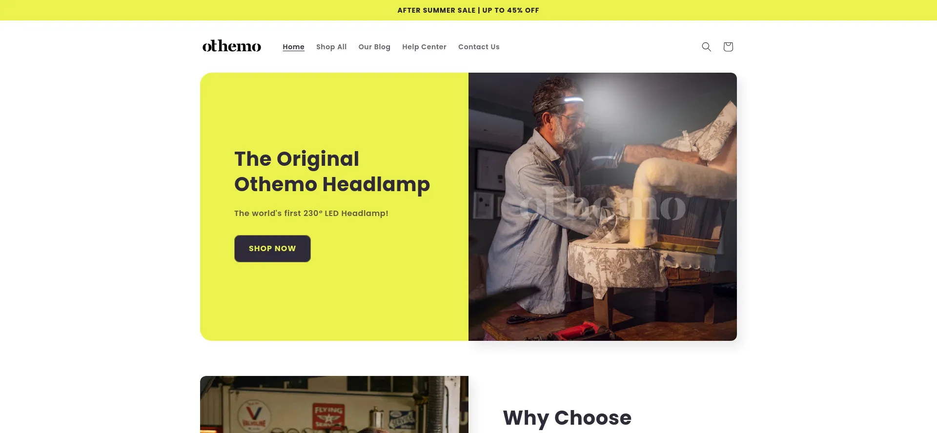 Website screenshot of Othemo.com
