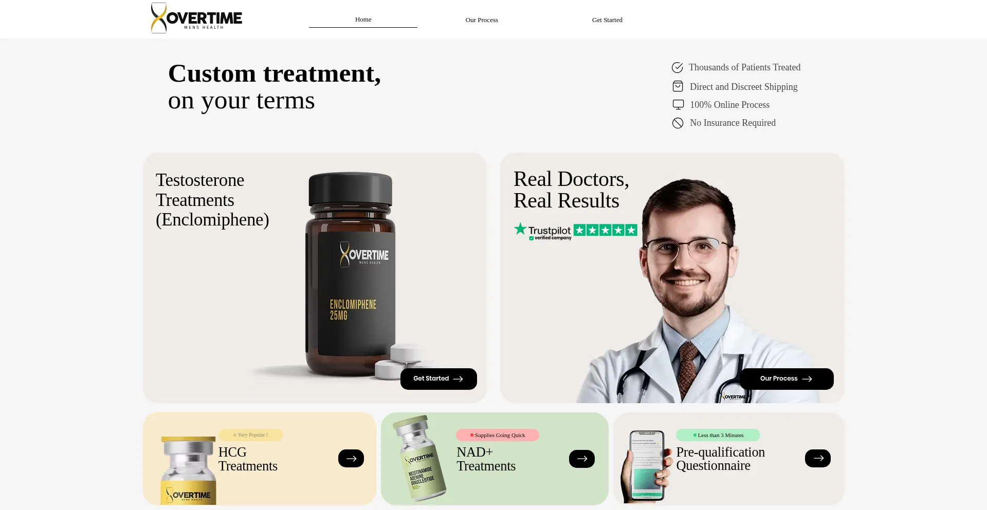 Website screenshot of Otmens.com