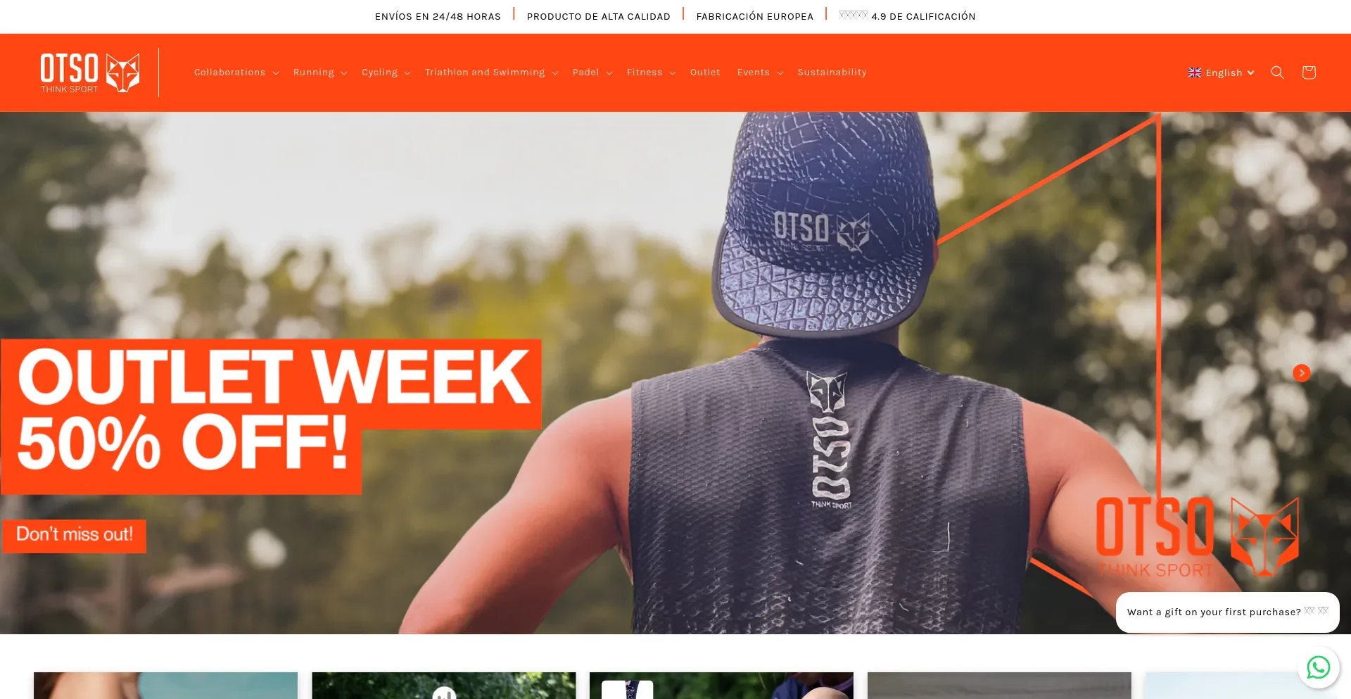 Website screenshot of Otsosport.com